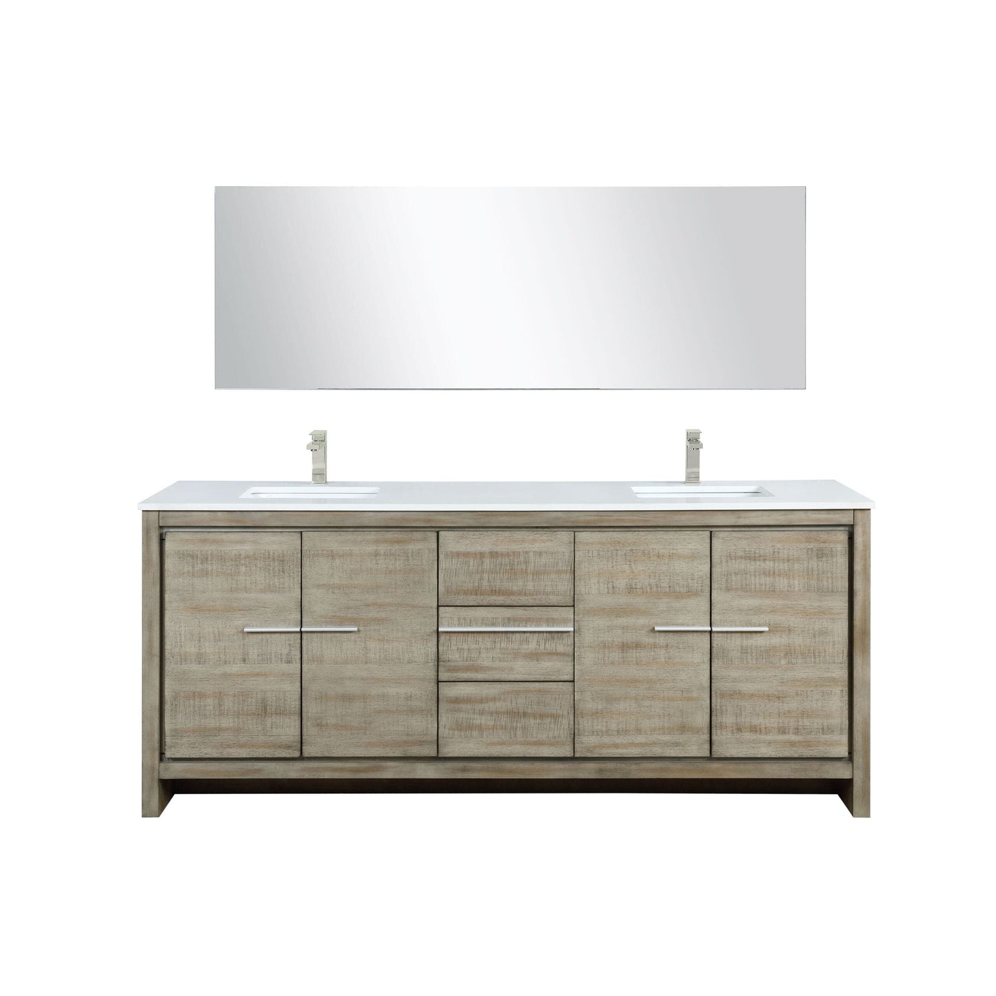 Lexora Bathroom Vanity Lafarre 80" Rustic Acacia Double Bathroom Vanity