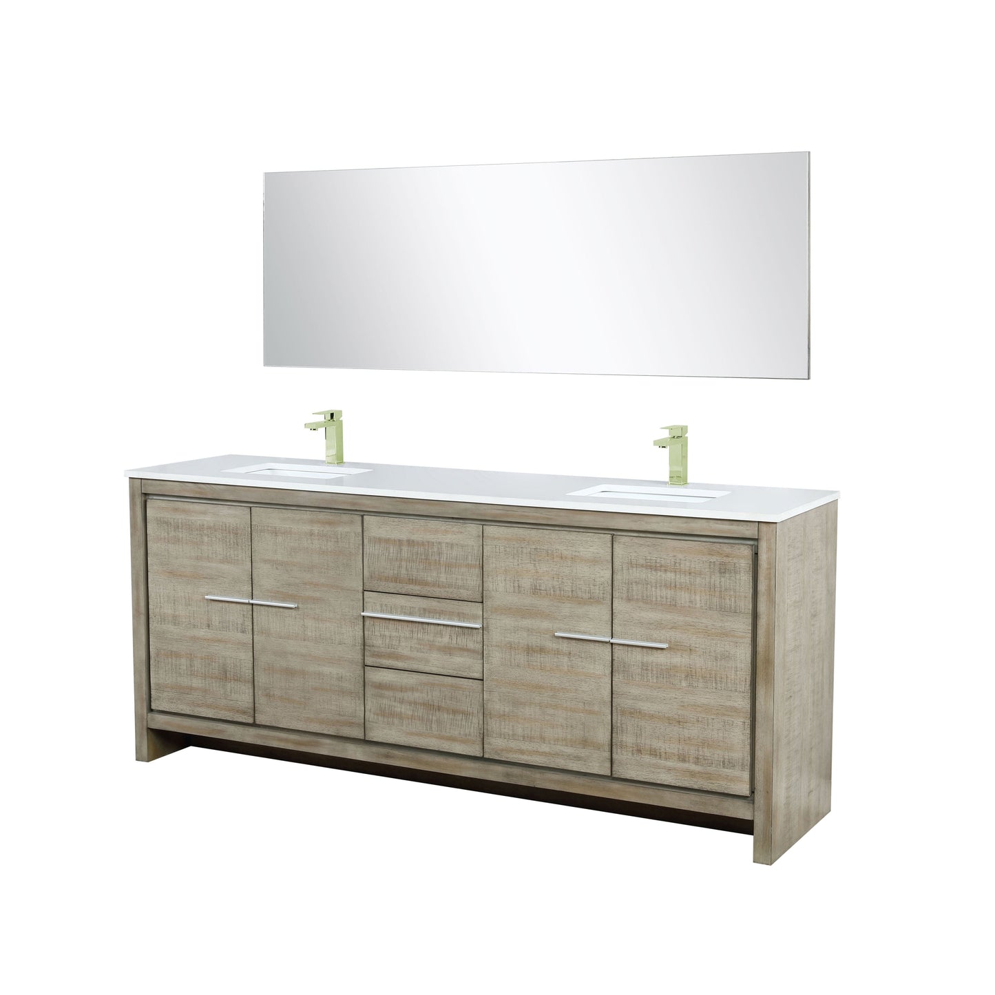 Lexora Bathroom Vanity Lafarre 80" Rustic Acacia Double Bathroom Vanity