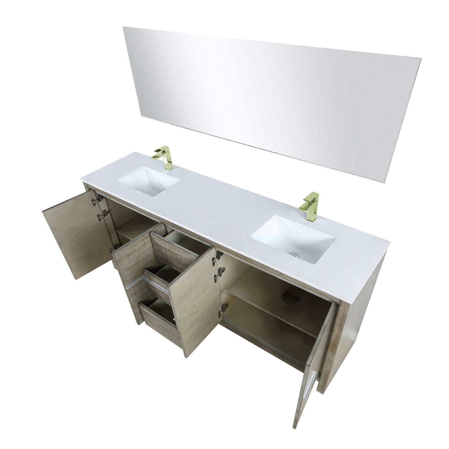 Lexora Bathroom Vanity Lafarre 80" Rustic Acacia Double Bathroom Vanity