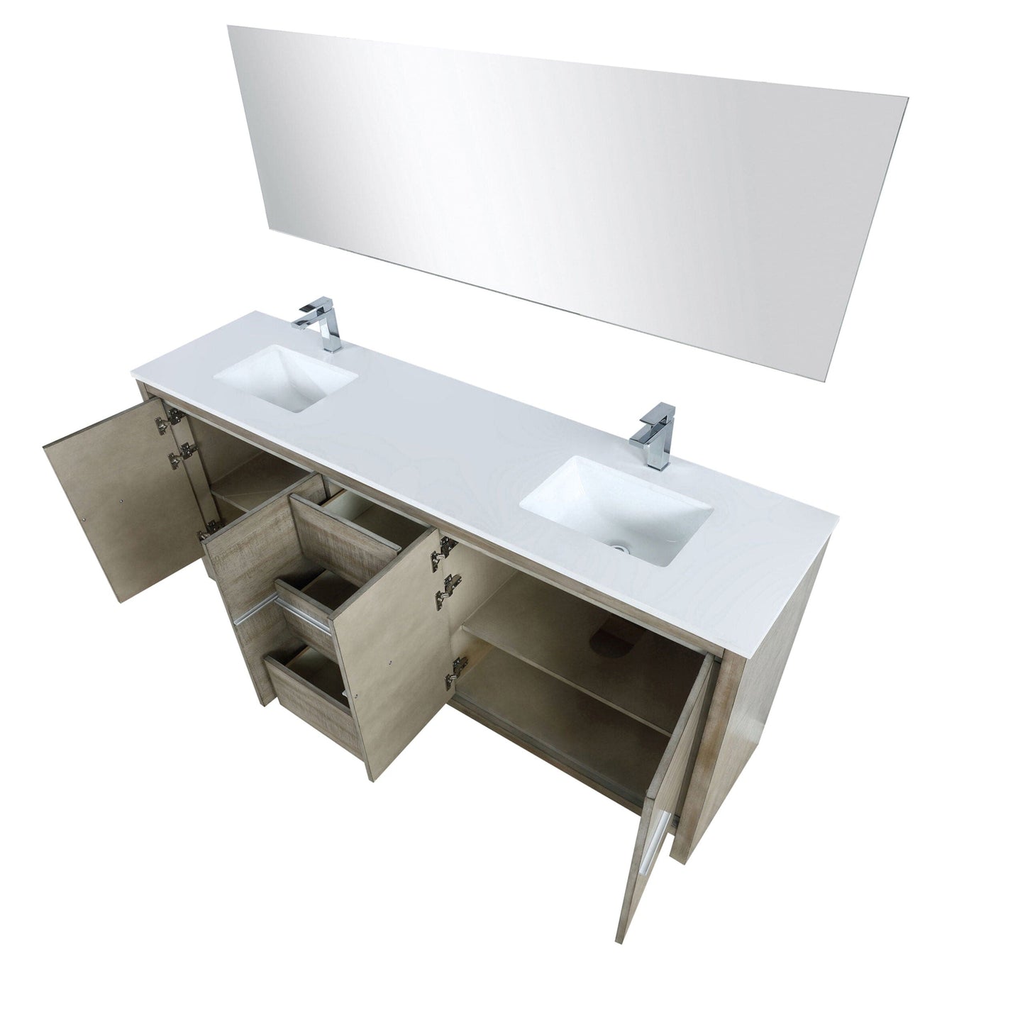 Lexora Bathroom Vanity Lafarre 80" Rustic Acacia Double Bathroom Vanity
