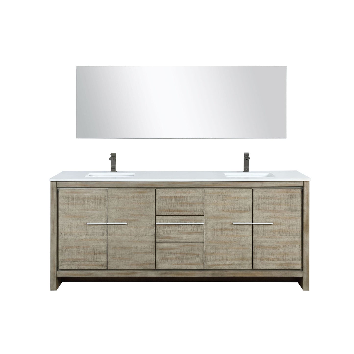 Lexora Bathroom Vanity Lafarre 80" Rustic Acacia Double Bathroom Vanity