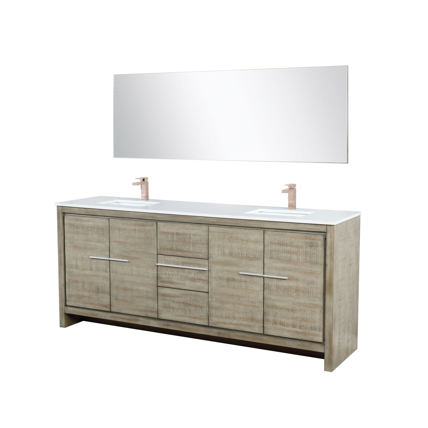 Lexora Bathroom Vanity Lafarre 80" Rustic Acacia Double Bathroom Vanity
