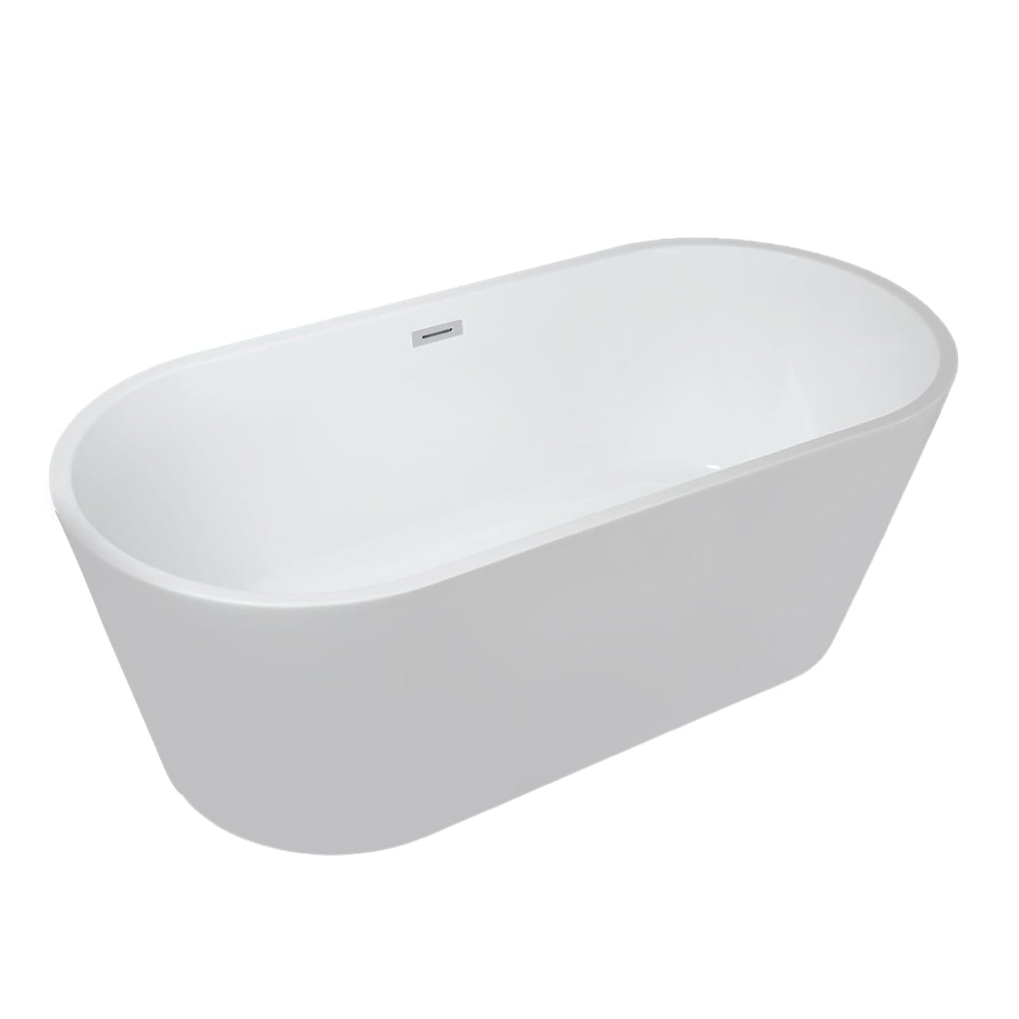 Bell + Modern Bathtubs and Tub Fillers Montserrat in White Freestanding Acrylic Flatbottom Soaking Bathtub