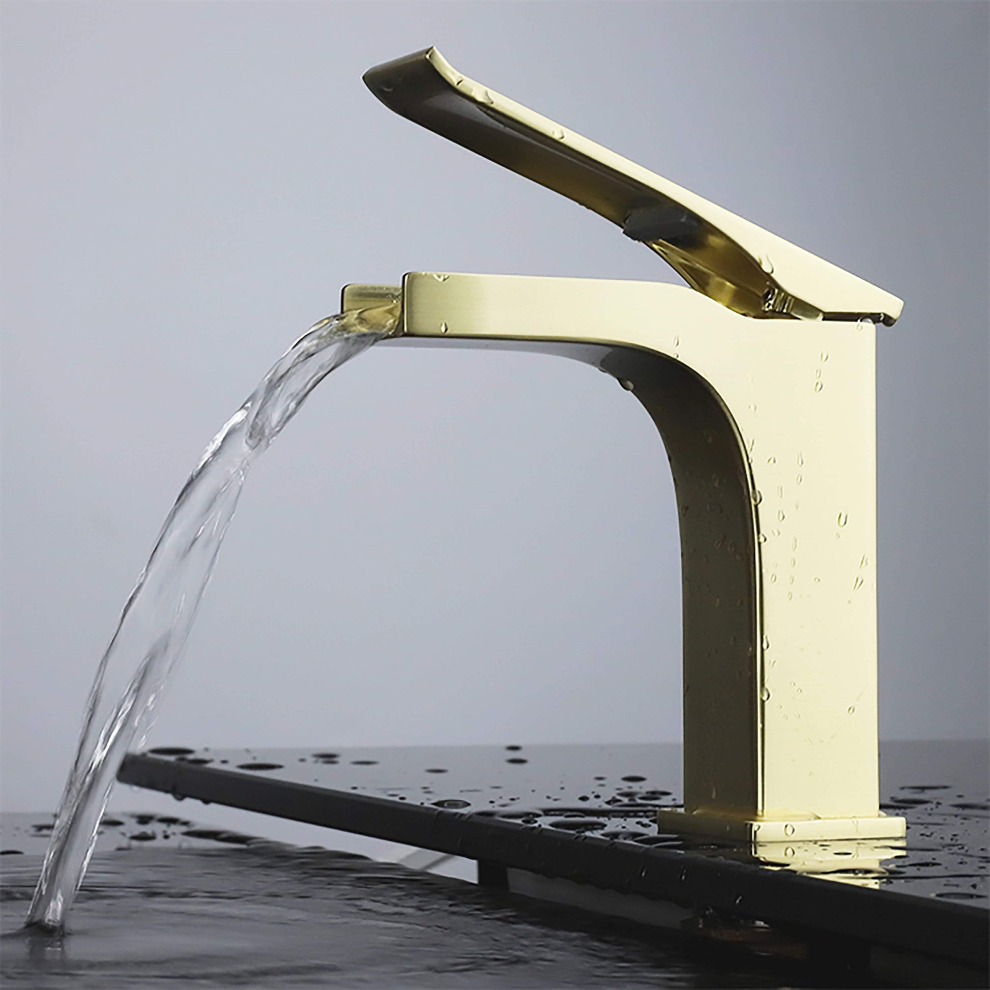 Lexora Faucet Balzani Brass Single Hole Waterfall Bathroom Faucet