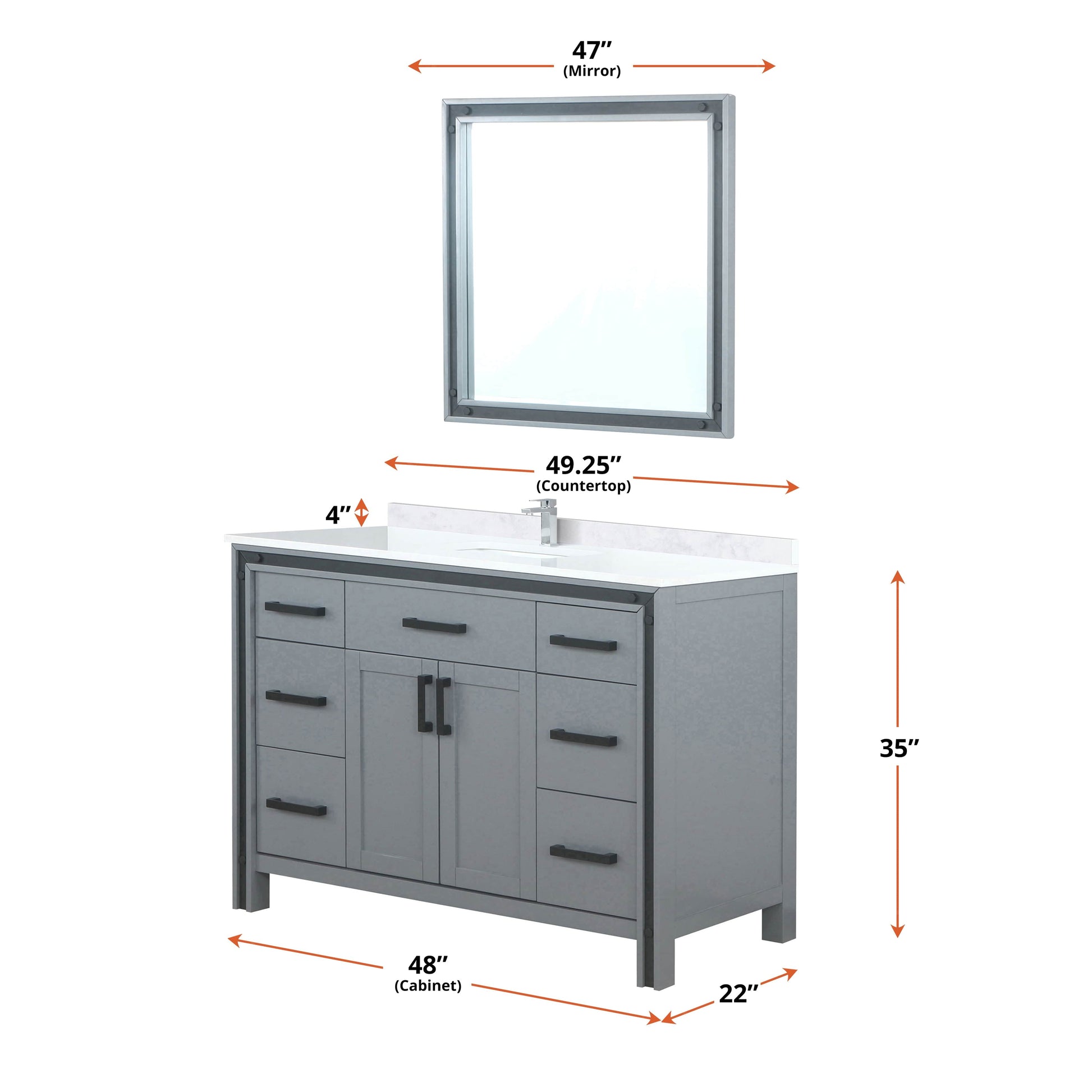 Bell + Modern Bathroom Vanity Augustine 48" x 22" Single Bath Vanity