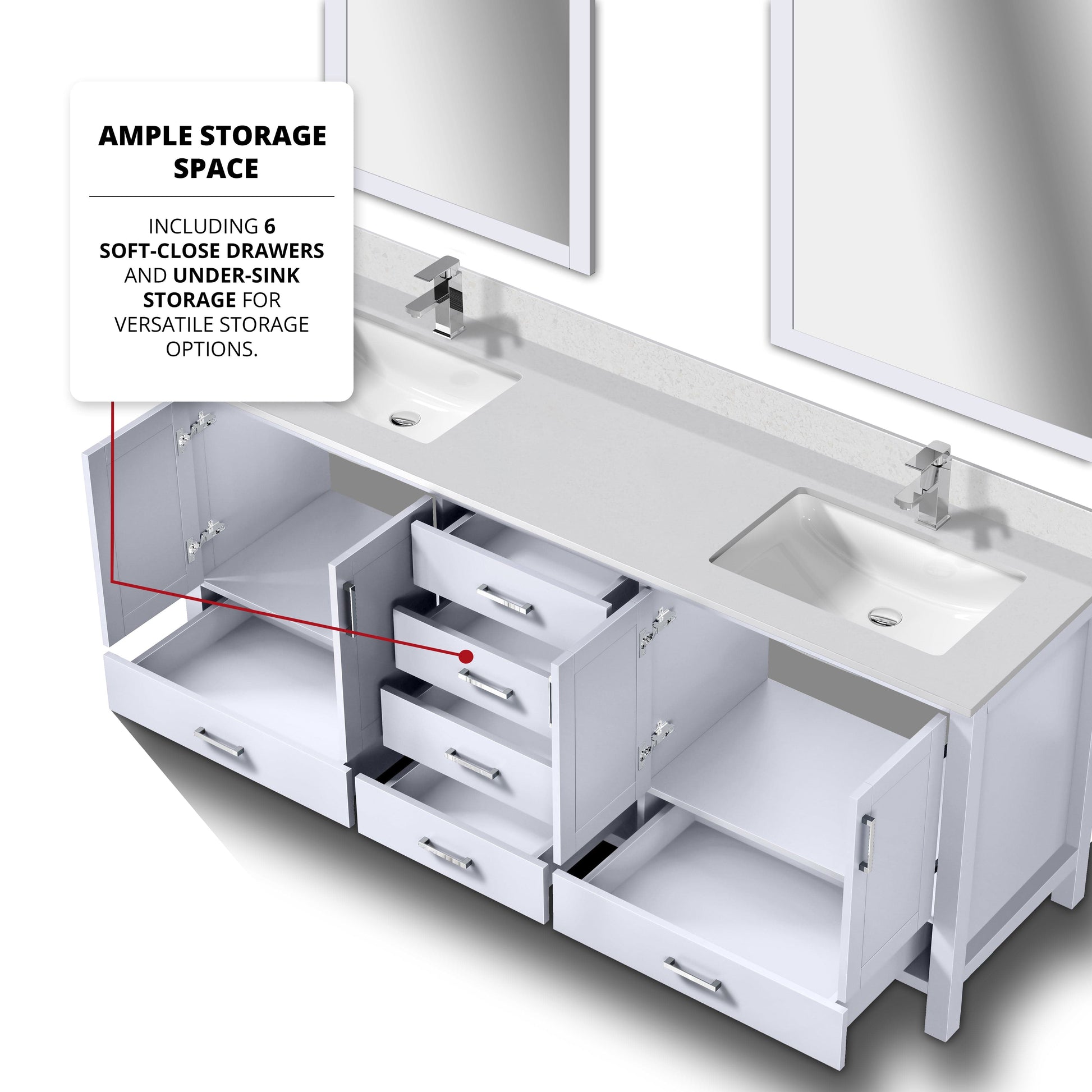 Lexora Bathroom Vanity Big Sur 80" x 22" Double Bath Vanity