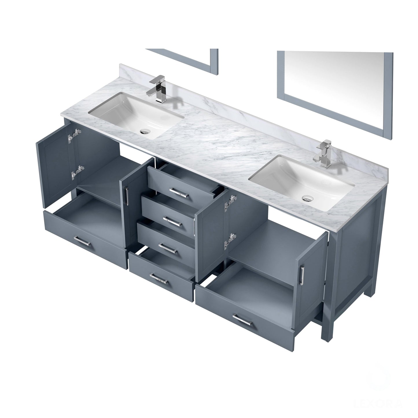 Lexora Bathroom Vanity Big Sur 80" x 22" Double Bath Vanity