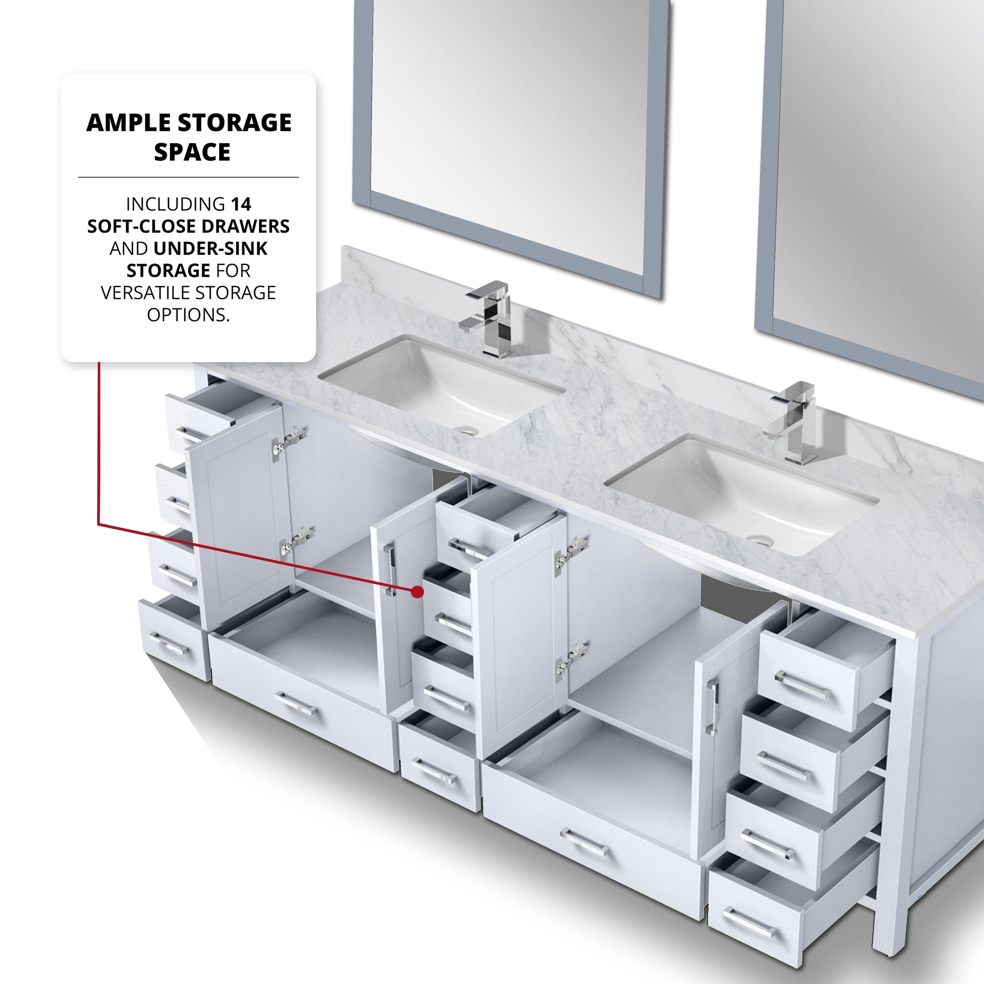 Lexora Bathroom Vanity Big Sur 84" x 22" Double Bath Vanity