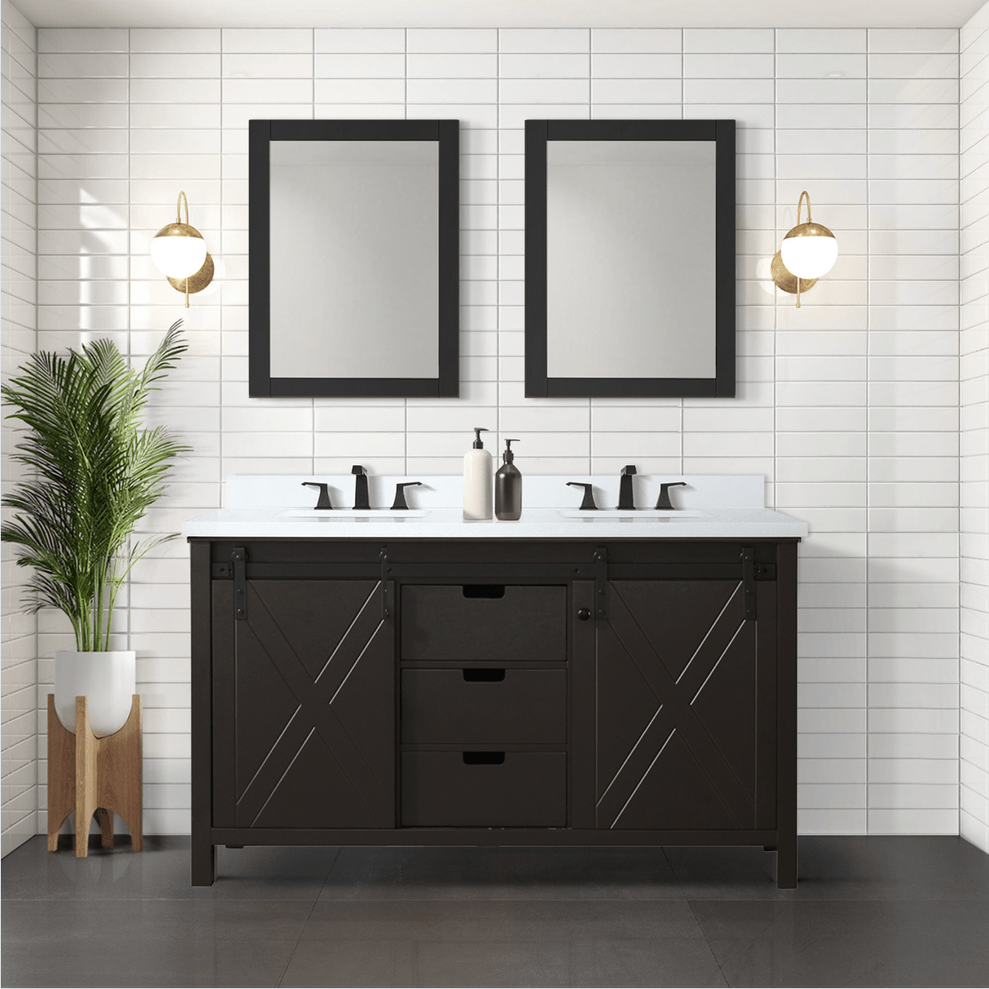 Bell + Modern Bathroom Vanity Brown / No Countertop / No Mirror Ketchum 60" x 22" Double Bath Vanity