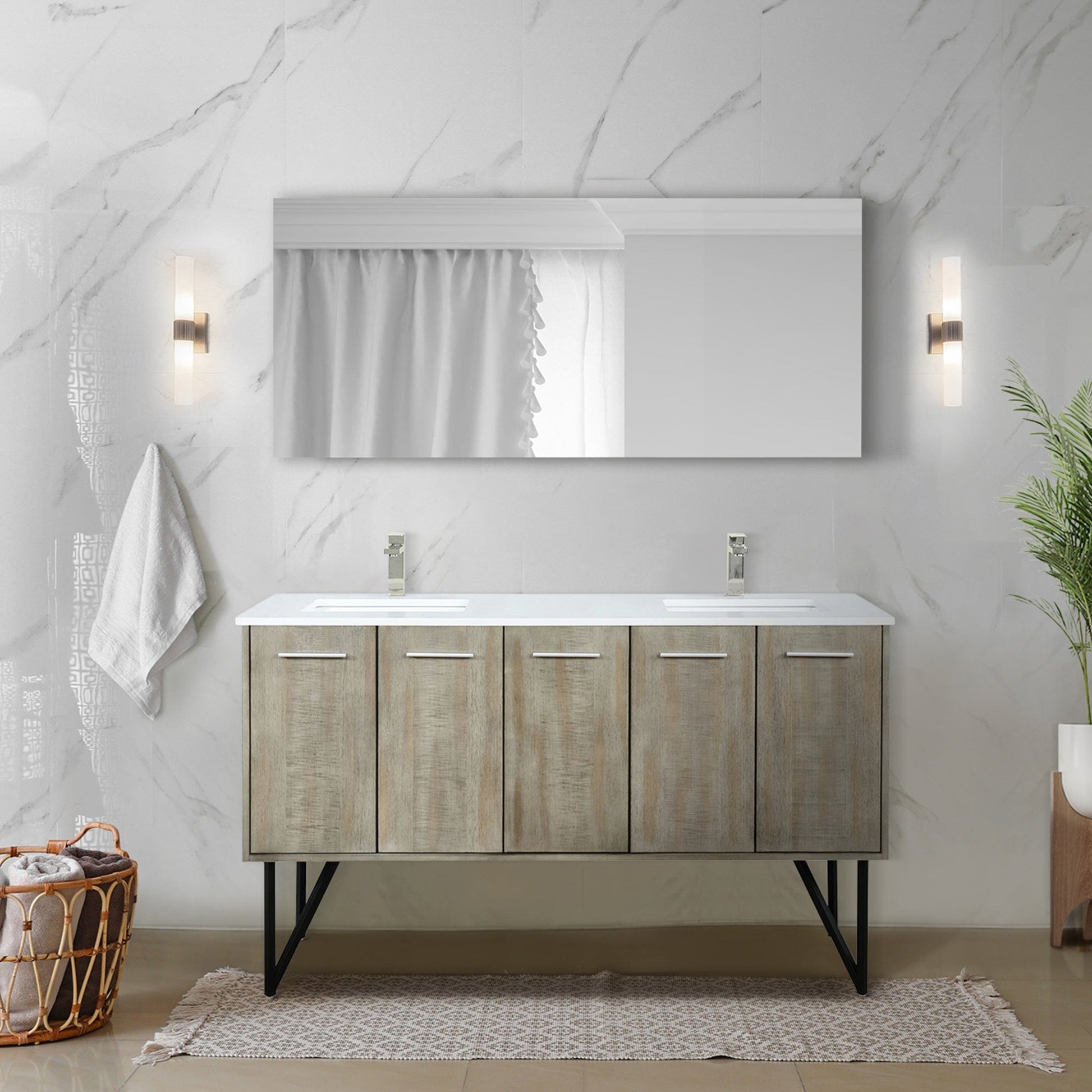 Lexora Bathroom Vanity Lancy  60" Double Bathroom Vanity