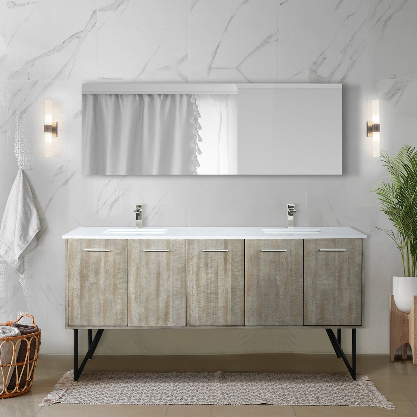 Lexora Bathroom Vanity Lancy  72" Double Bathroom Vanity
