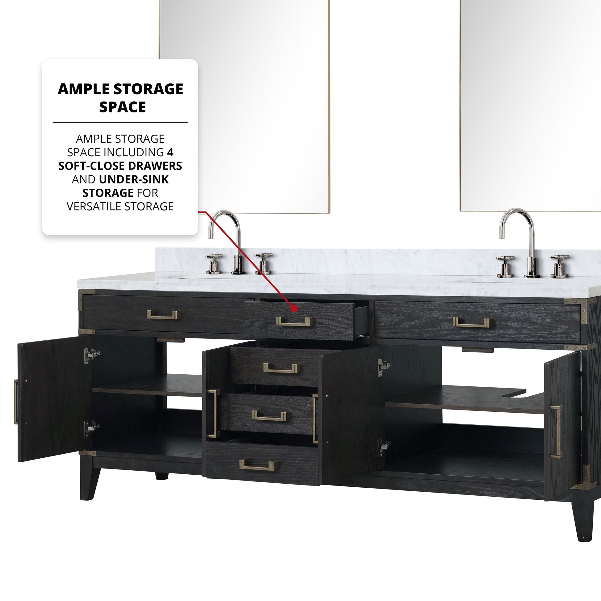 Lexora Bathroom Vanity Laurel 84" x 22" Double Bath Vanity