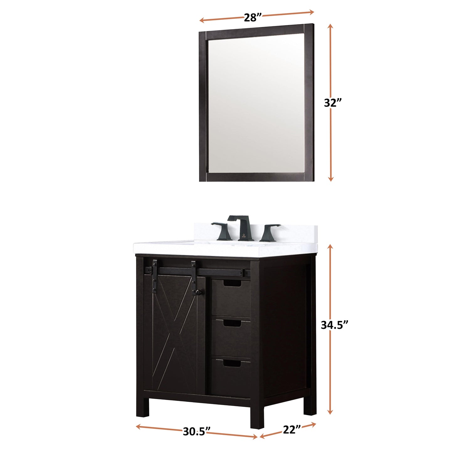 Bell + Modern Bathroom Vanity Ketchum 30" x 22" Single Bath Vanity