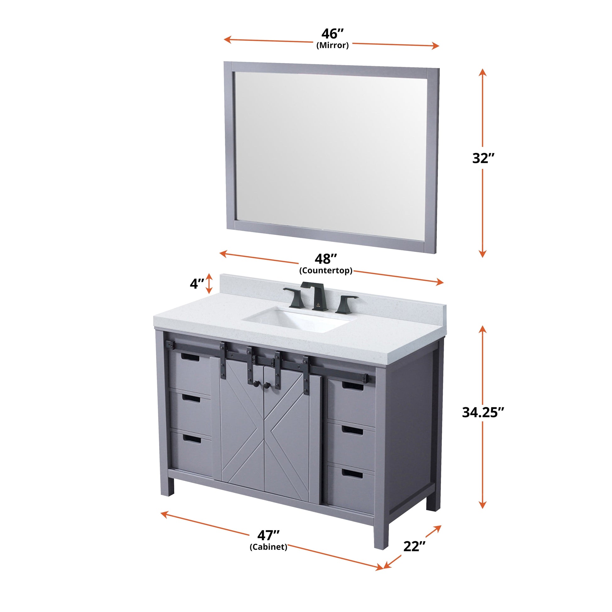 Bell + Modern Bathroom Vanity Ketchum 48" x 22" Single Bath Vanity