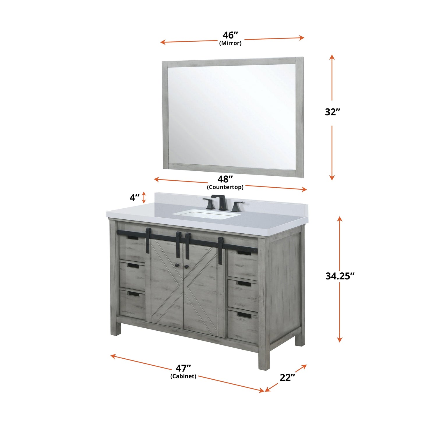 Bell + Modern Bathroom Vanity Ketchum 48" x 22" Single Bath Vanity