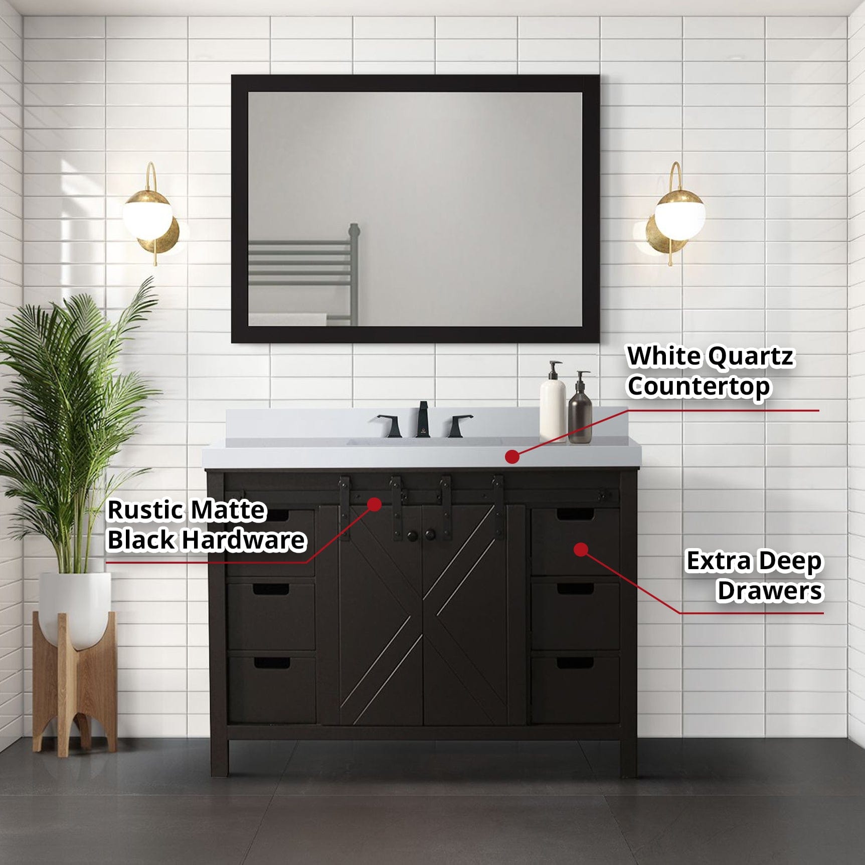 Bell + Modern Bathroom Vanity Ketchum 48" x 22" Single Bath Vanity