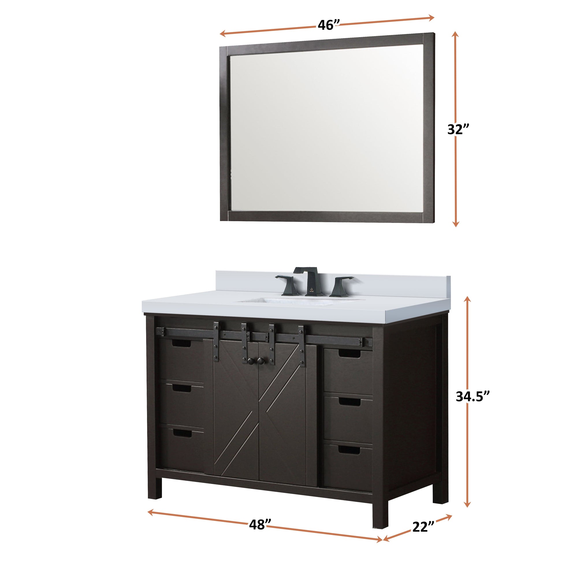 Bell + Modern Bathroom Vanity Ketchum 48" x 22" Single Bath Vanity