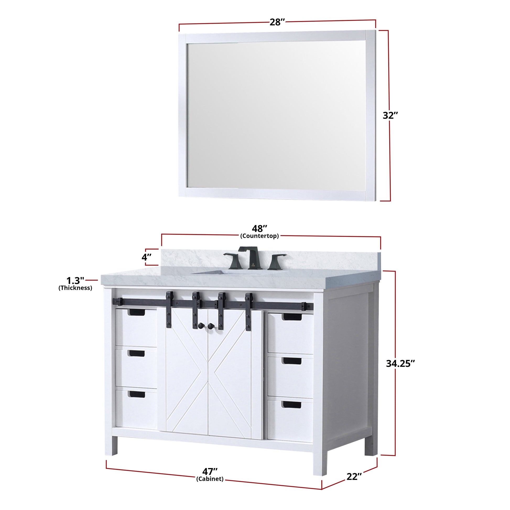 Bell + Modern Bathroom Vanity Ketchum 48" x 22" Single Bath Vanity