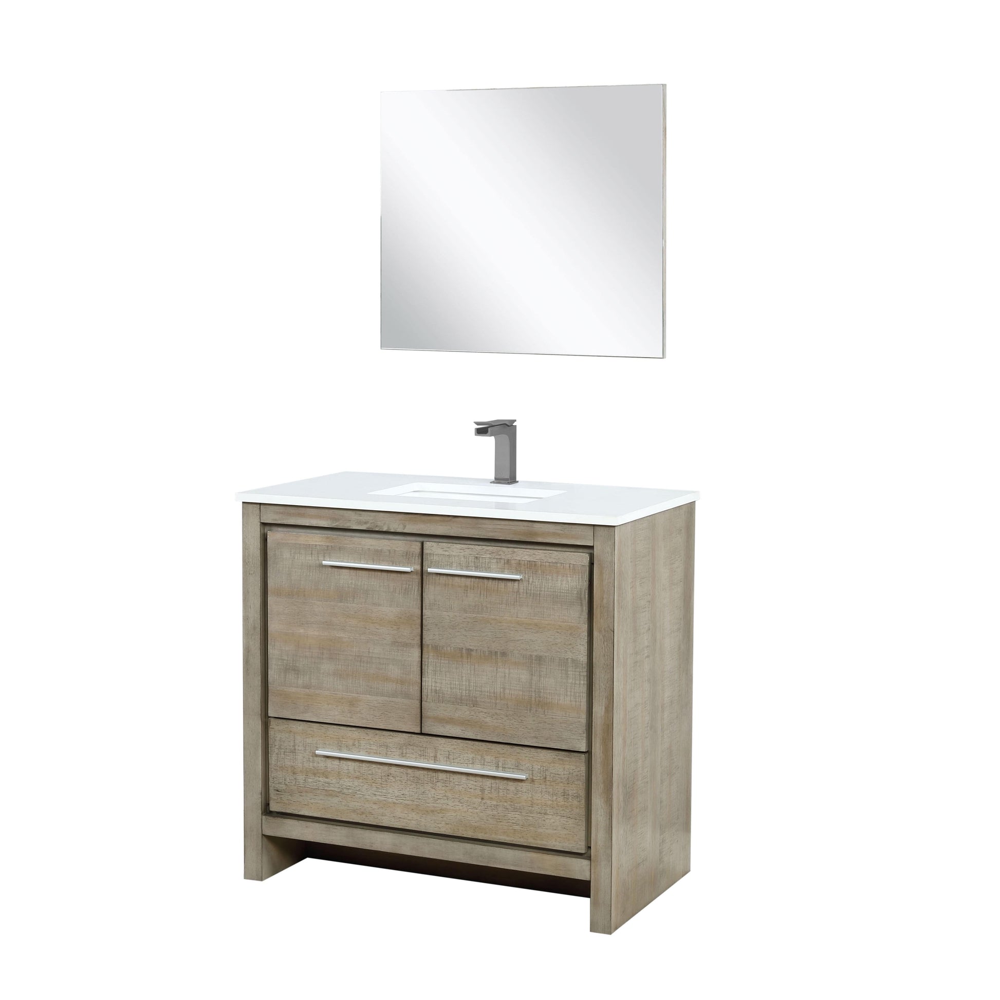 Lexora Bathroom Vanity Lafarre 36" Rustic Acacia Bathroom Vanity