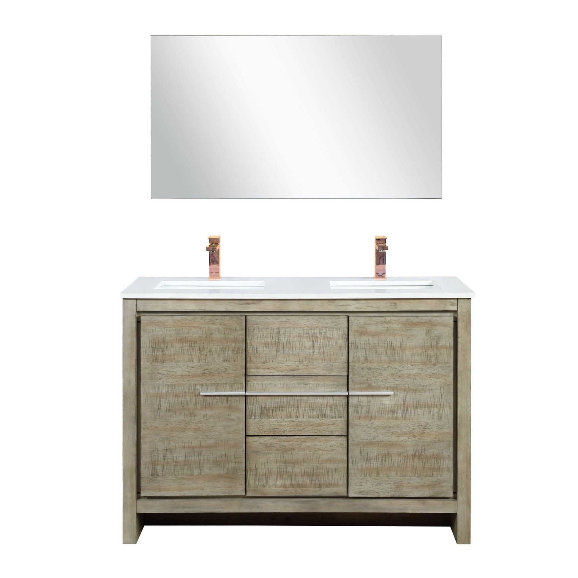 Lexora Bathroom Vanity Lafarre 48" Rustic Acacia Double Bathroom Vanity