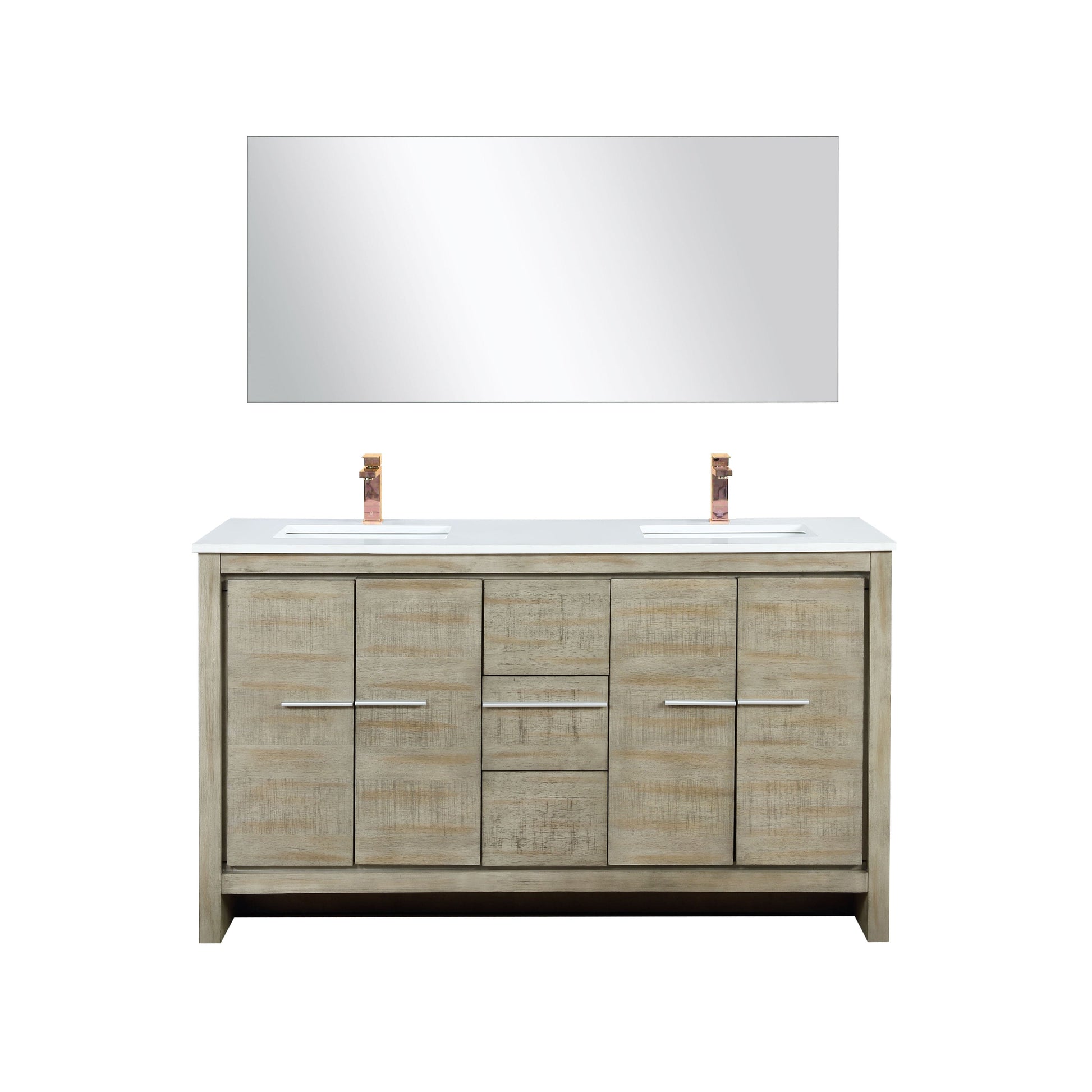 Lexora Bathroom Vanity Lafarre 60" Rustic Acacia Double Bathroom Vanity