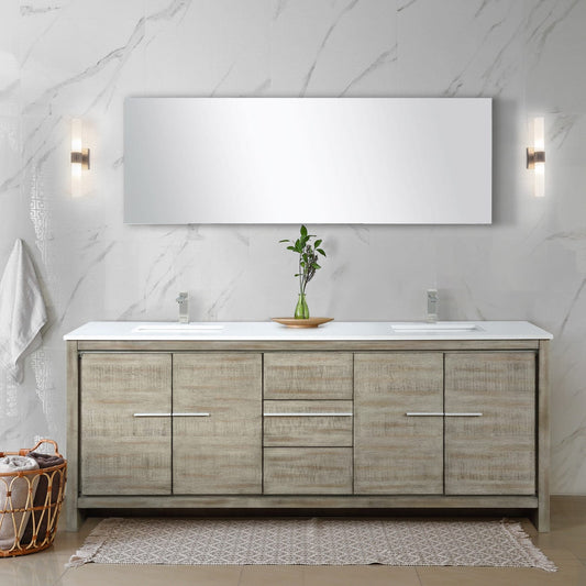 Lexora Bathroom Vanity Lafarre 80" Rustic Acacia Double Bathroom Vanity