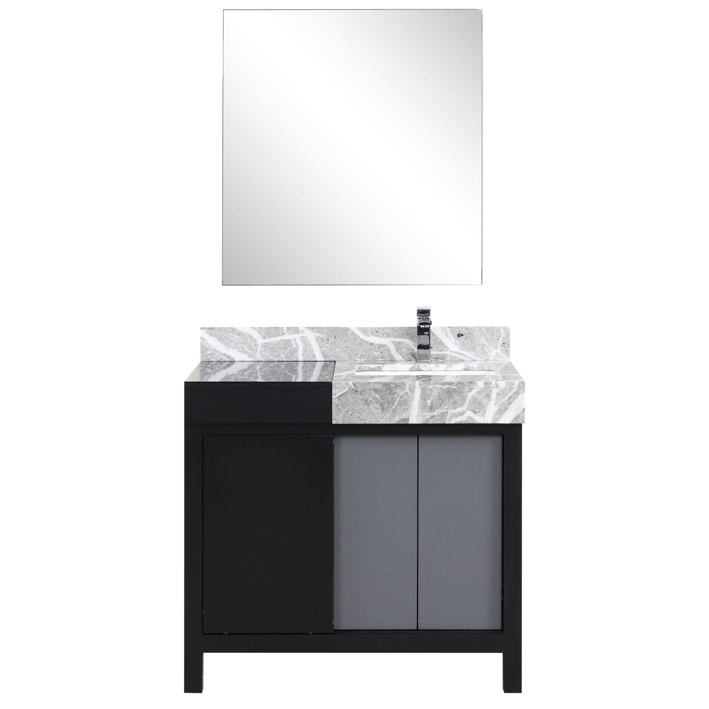 Lexora Bathroom Vanity Vinter 36" Black and Grey Vanity