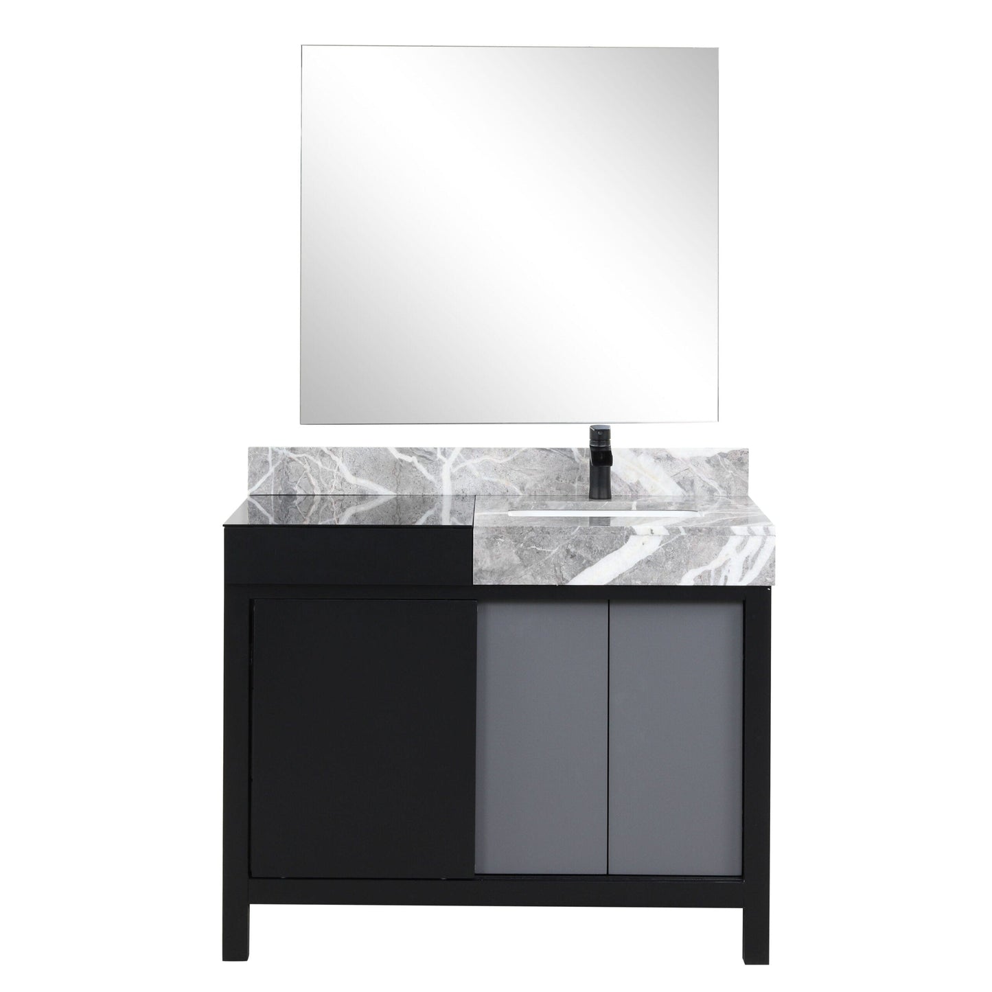 Lexora Bathroom Vanity Vinter 42" Black and Grey Vanity