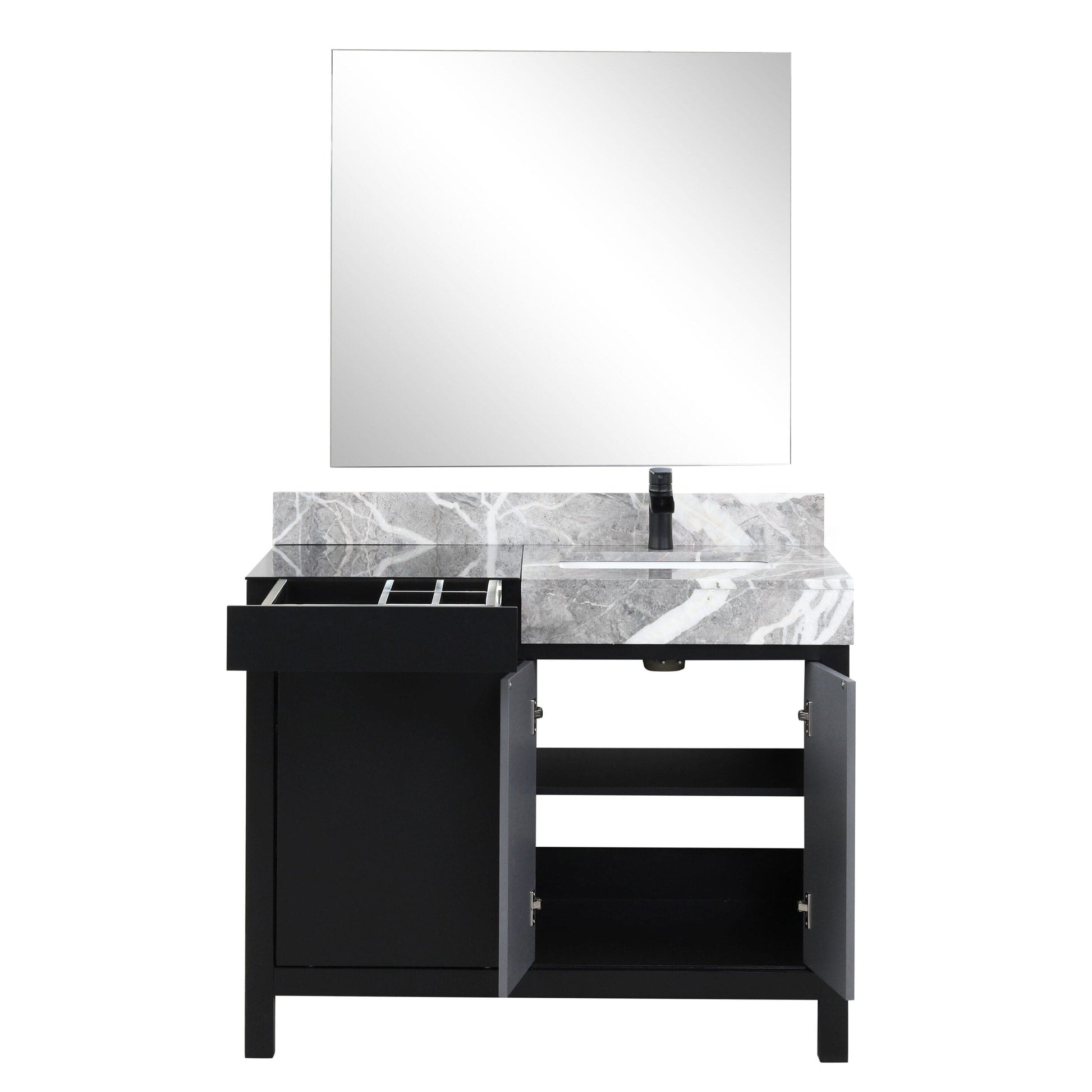 Lexora Bathroom Vanity Vinter 42" Black and Grey Vanity