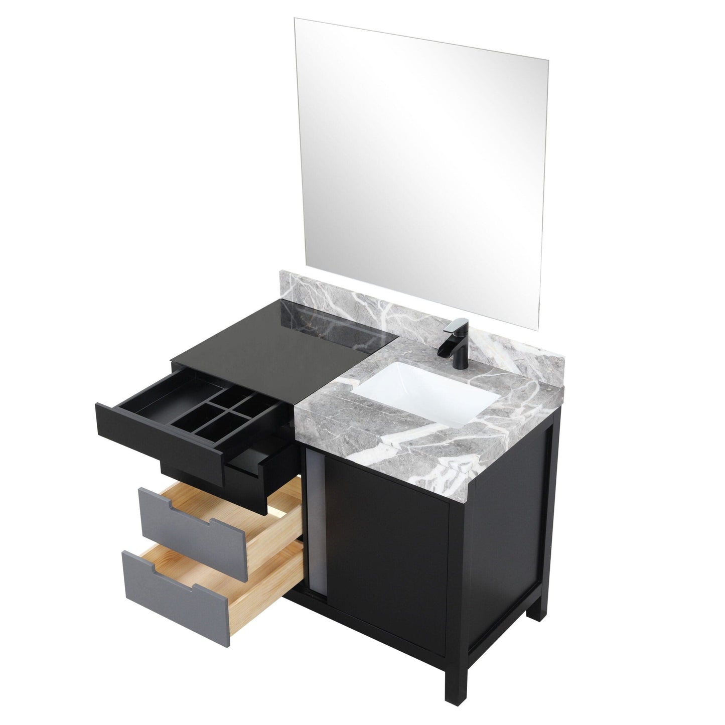 Lexora Bathroom Vanity Vinter 42" Black and Grey Vanity