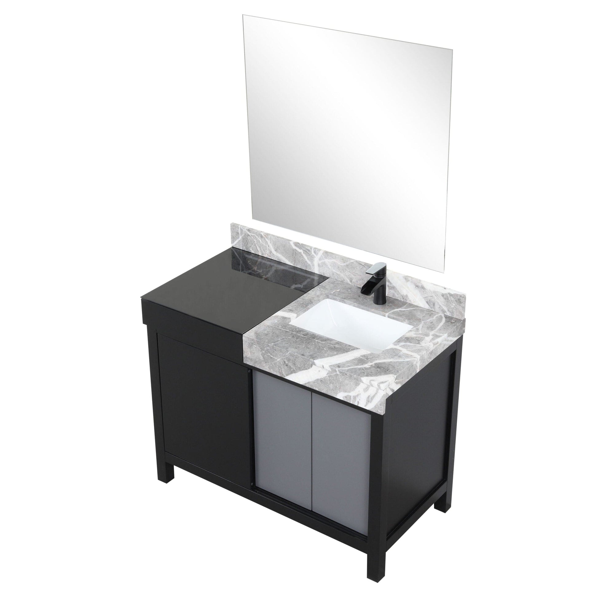 Lexora Bathroom Vanity Vinter 42" Black and Grey Vanity