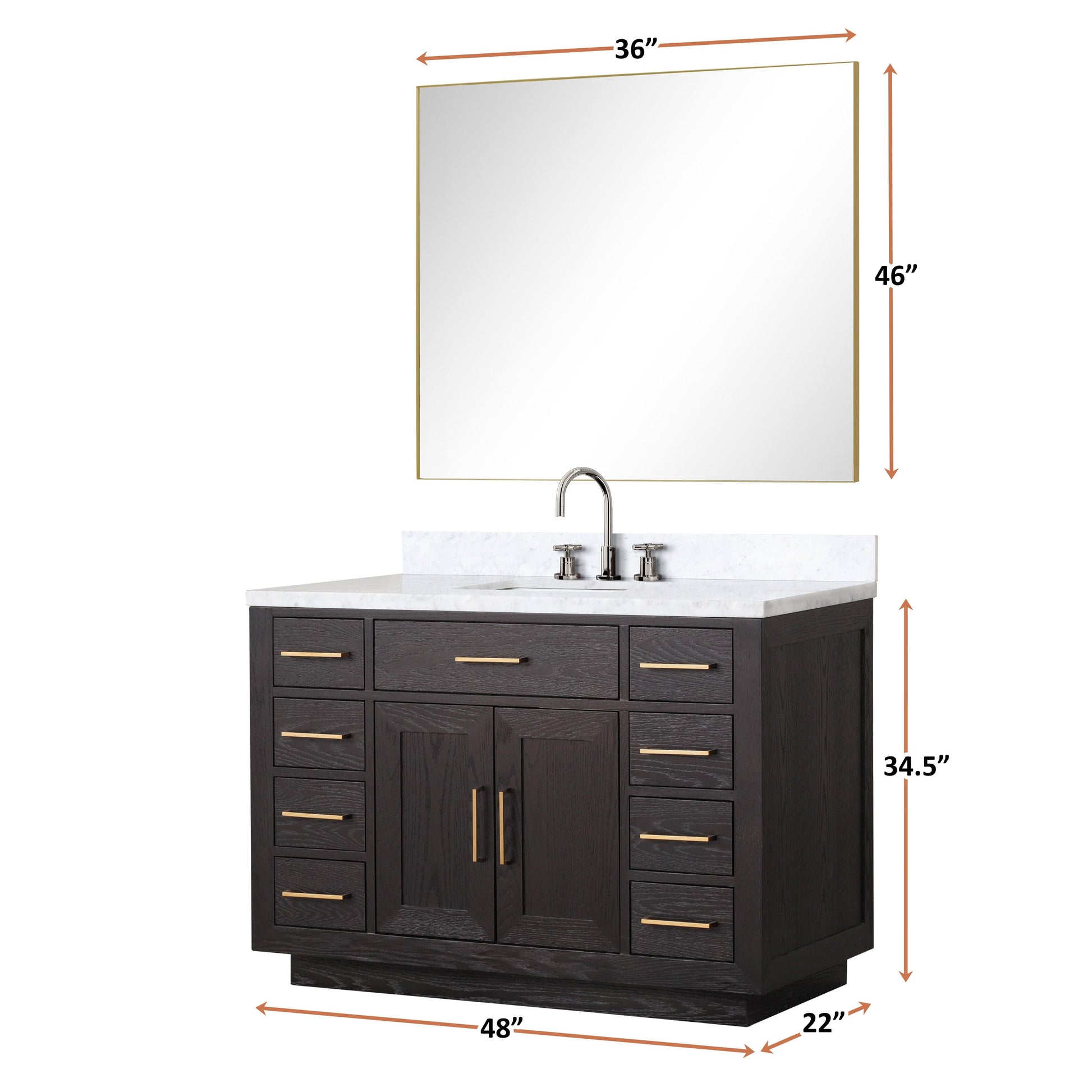 Lexora Bathroom Vanity Abbey 48" x 22" Single Bath Vanity