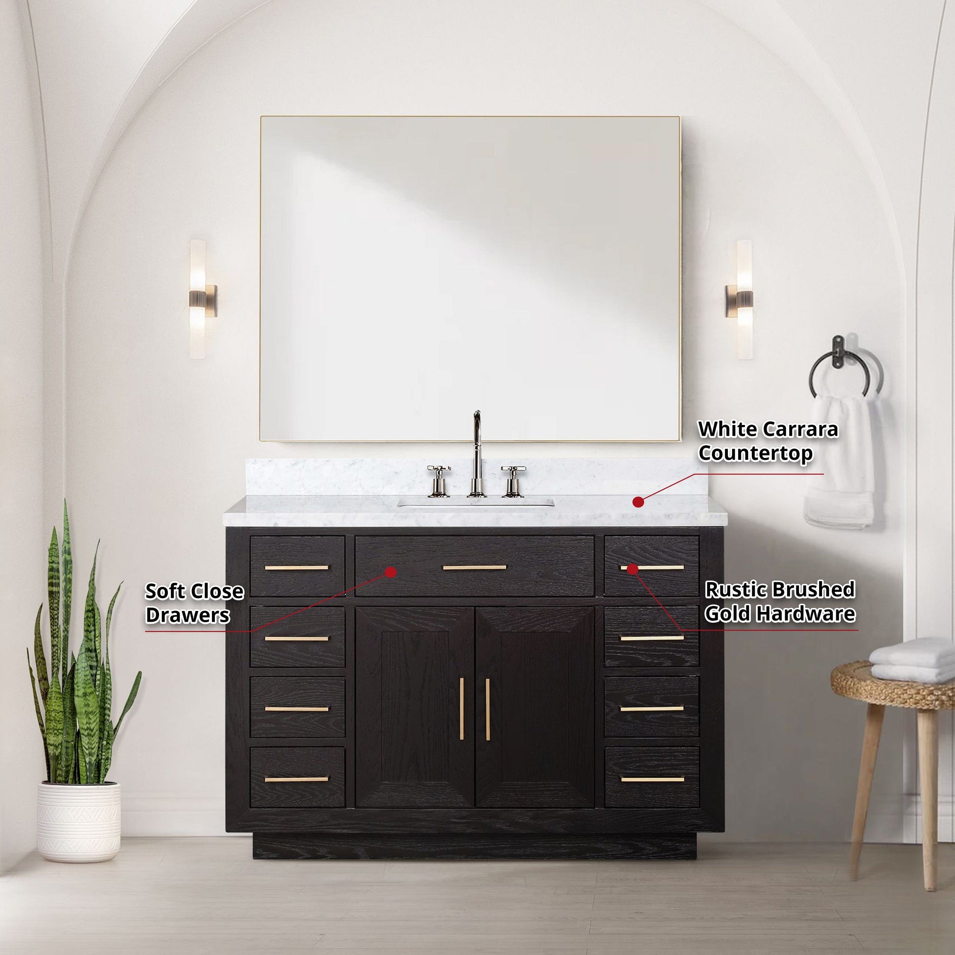 Lexora Bathroom Vanity Abbey 48" x 22" Single Bath Vanity