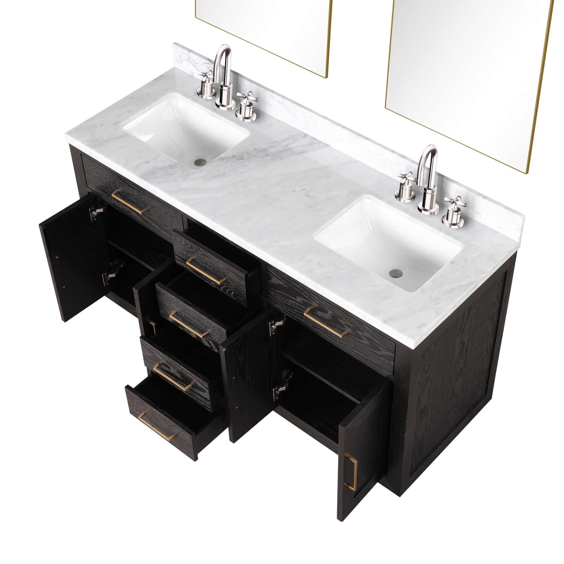 Lexora Bathroom Vanity Abbey 60" x 32" Double Bath Vanity