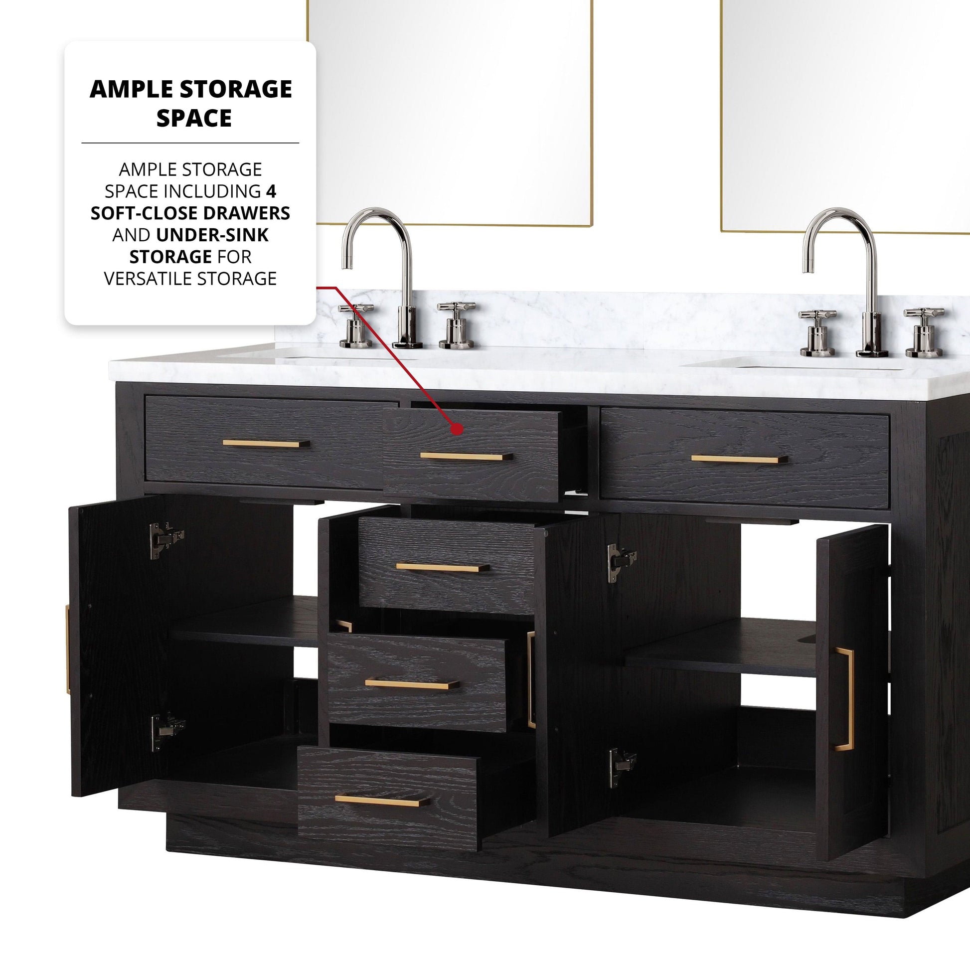 Lexora Bathroom Vanity Abbey 60" x 32" Double Bath Vanity