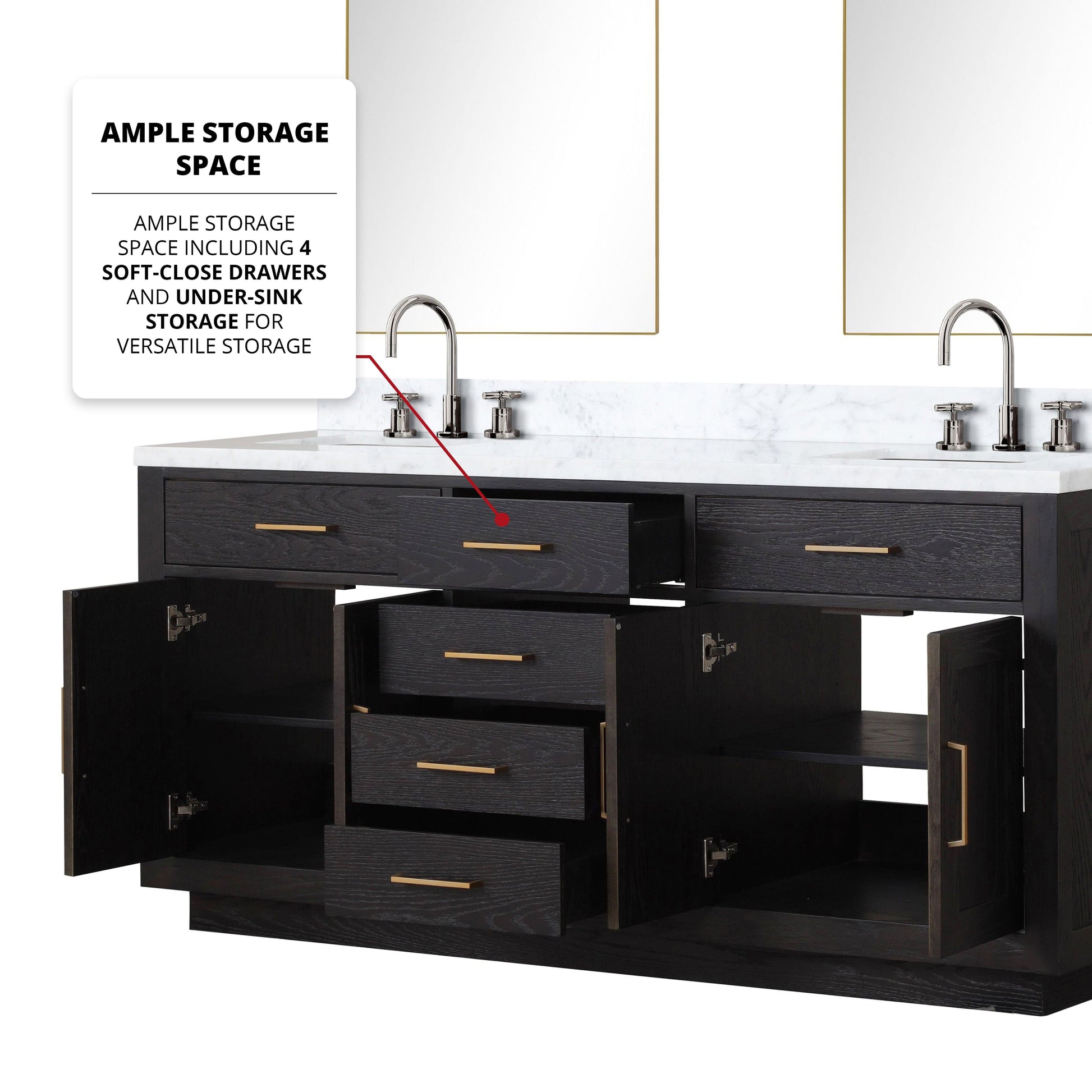 Lexora Bathroom Vanity Abbey 72" x 22" Double Bath Vanity