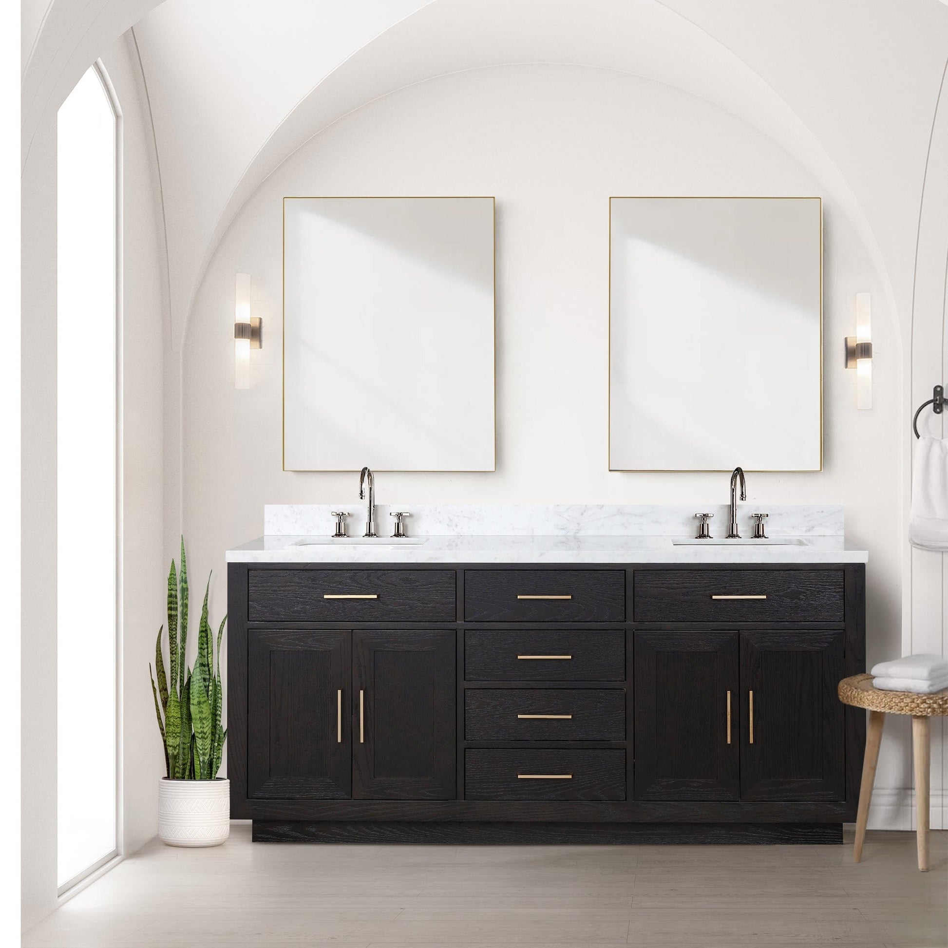 Lexora Bathroom Vanity Abbey 72" x 22" Double Bath Vanity