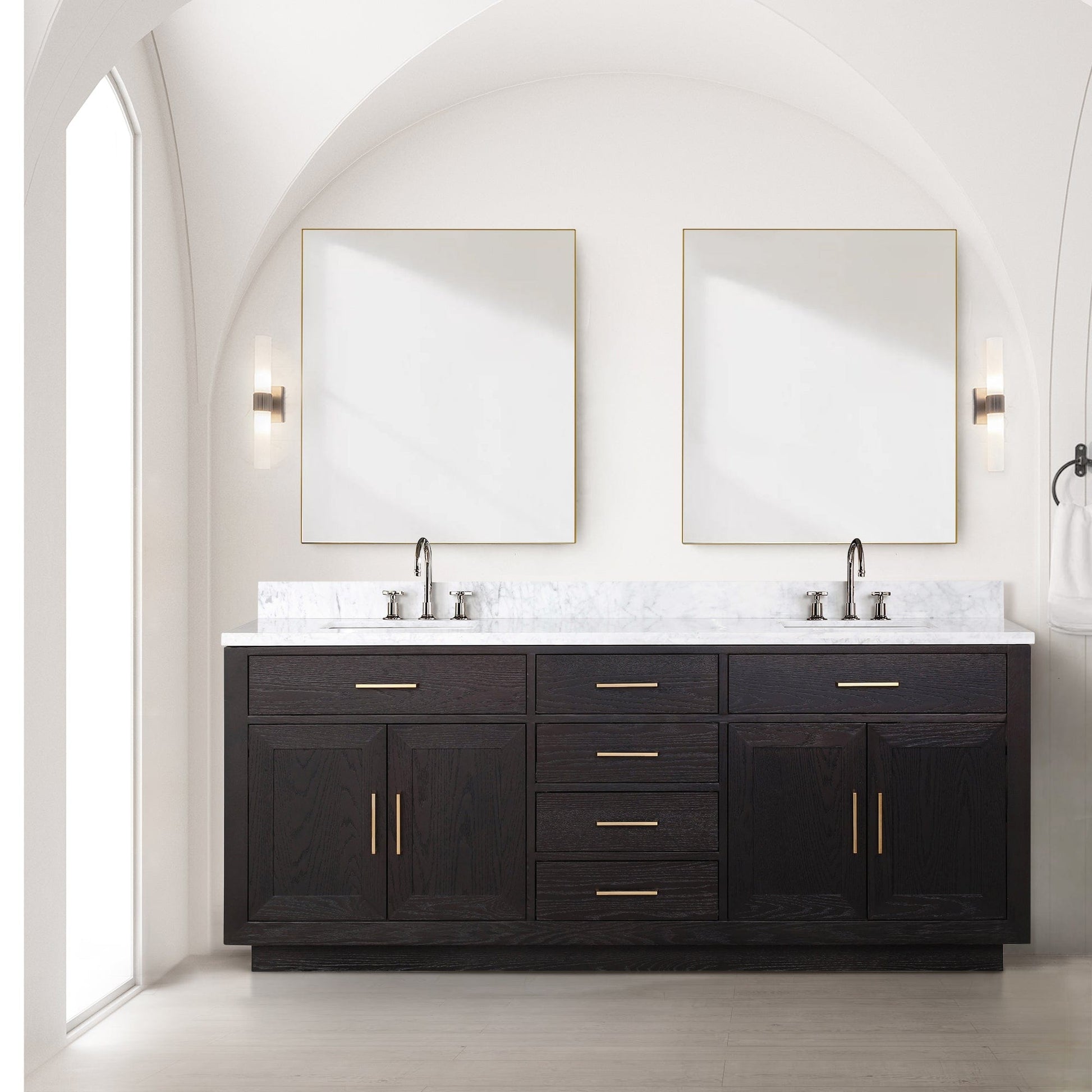 Lexora Bathroom Vanity Abbey 80" x 22" Double Bath Vanity