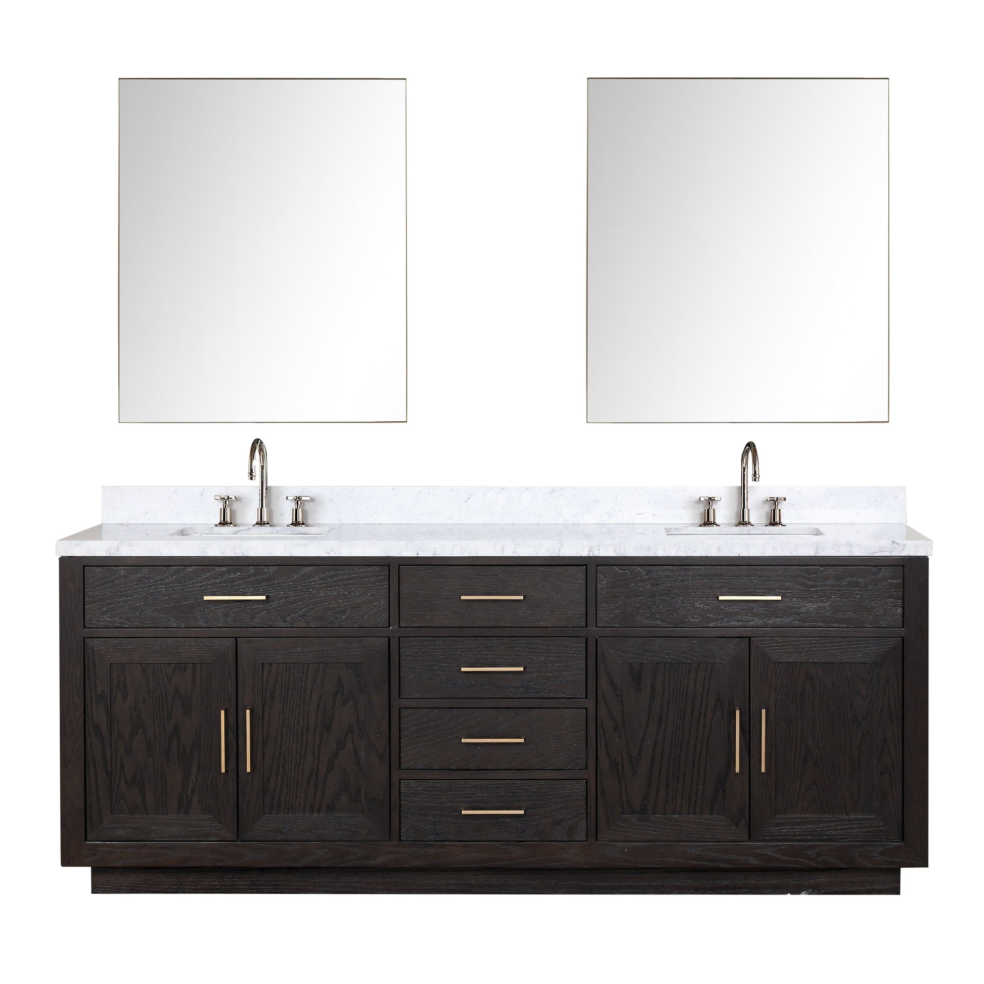 Lexora Bathroom Vanity Abbey 84inch x 22inch Double Bath Vanity - Black Oak