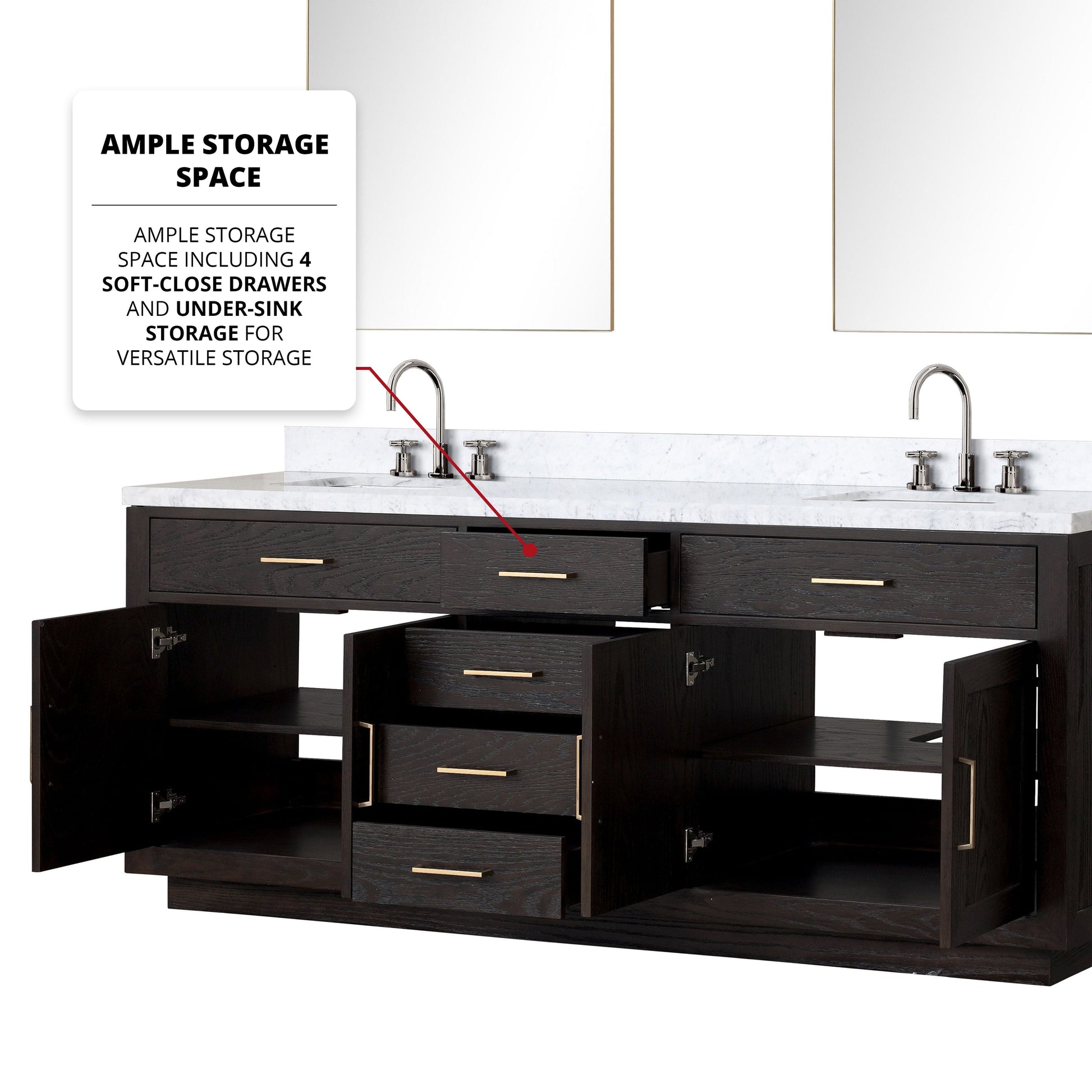 Lexora Bathroom Vanity Abbey 84inch x 22inch Double Bath Vanity - Black Oak