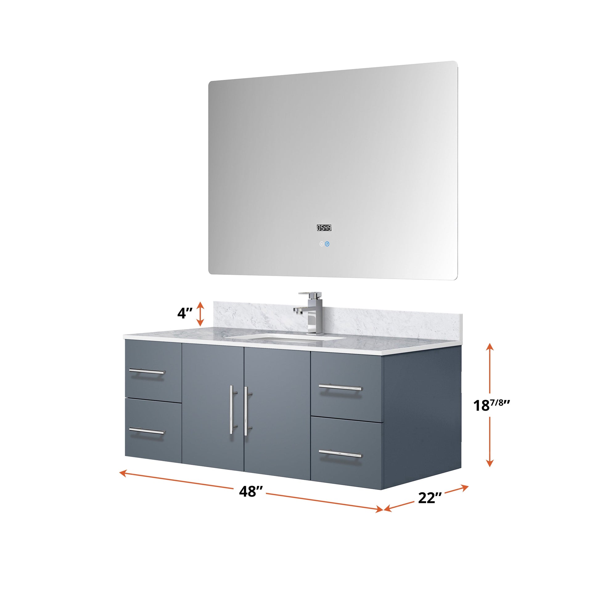 Lexora Bathroom Vanity Geneva  48" x 22" Bath Vanity