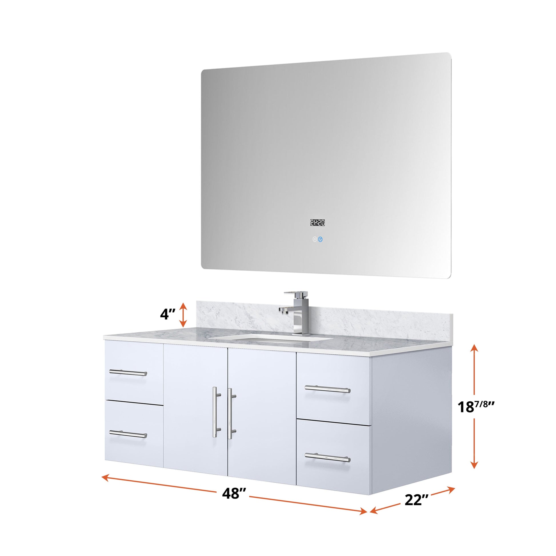 Lexora Bathroom Vanity Geneva  48" x 22" Bath Vanity