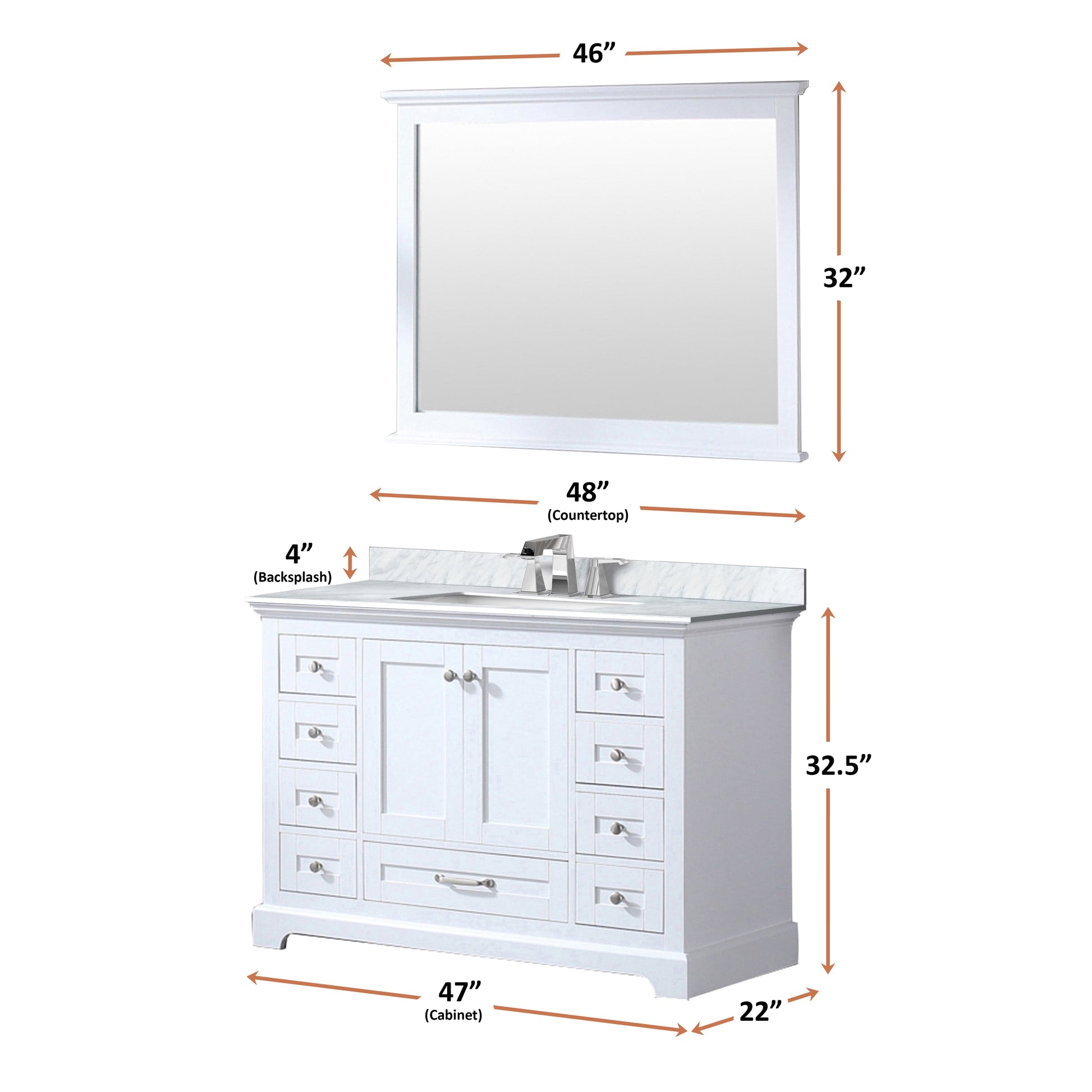 Lexora Bathroom Vanity Dukes 48 in. W x 22 Single Bath Vanity