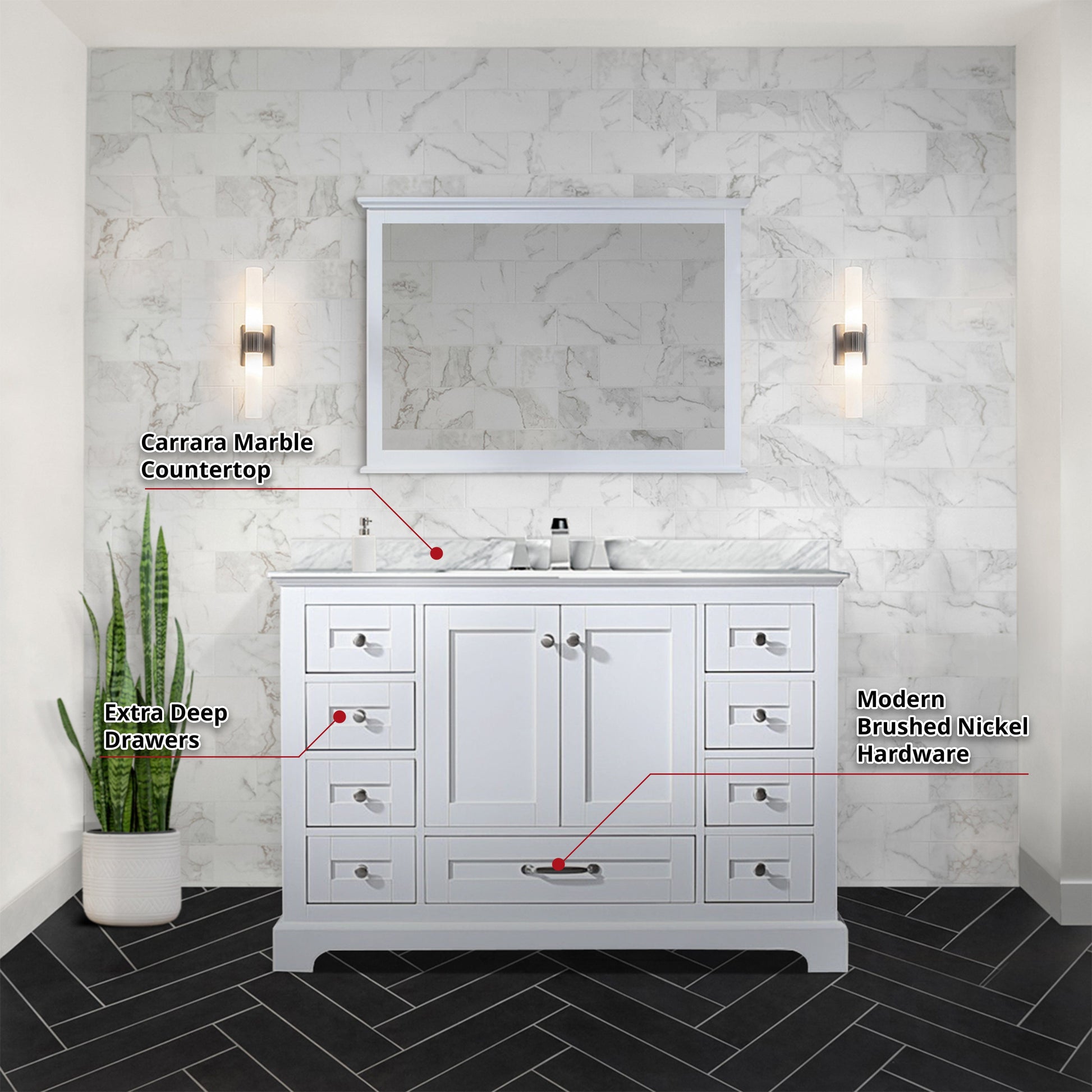 Lexora Bathroom Vanity Dukes 48 in. W x 22 Single Bath Vanity