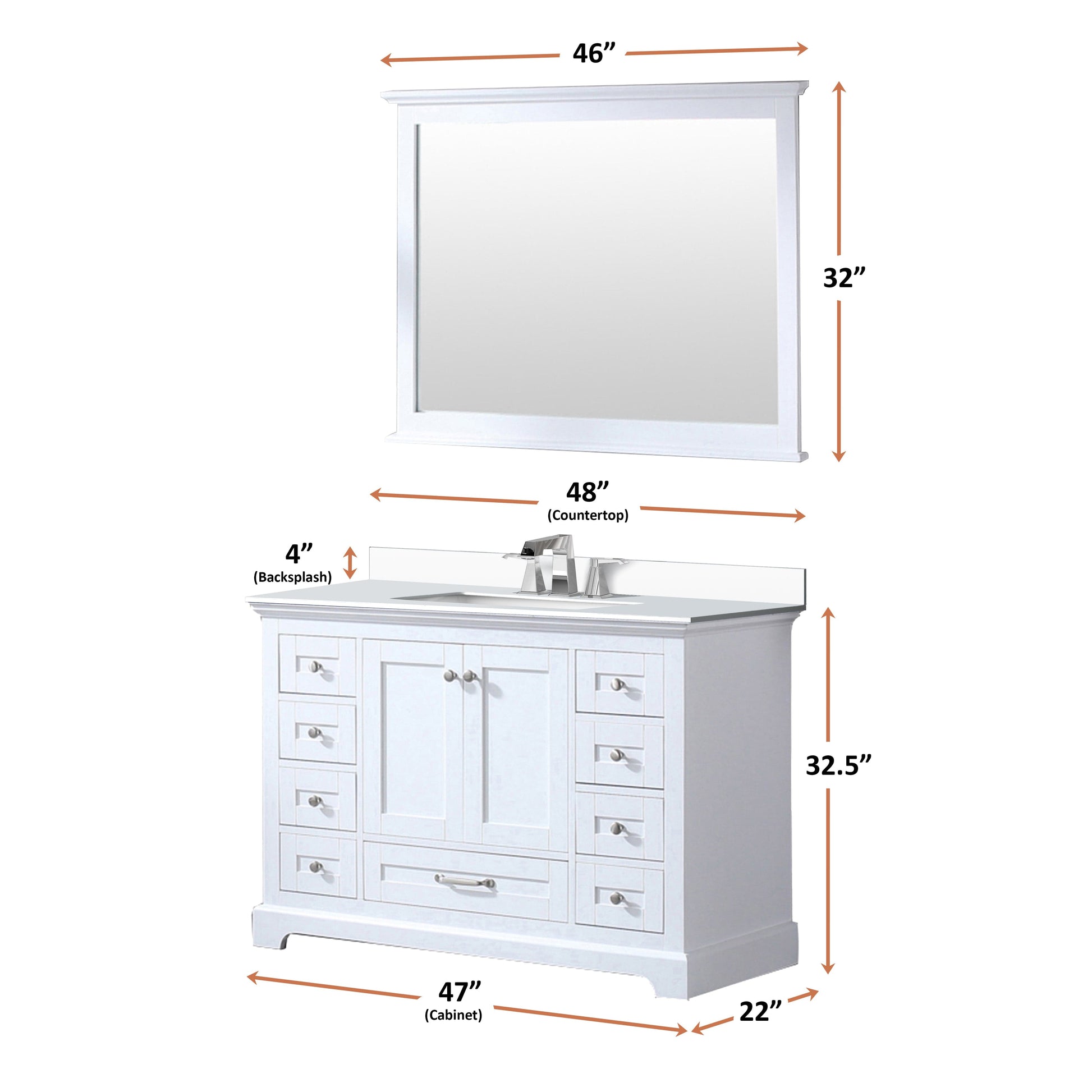 Lexora Bathroom Vanity Dukes 48 in. W x 22 Single Bath Vanity