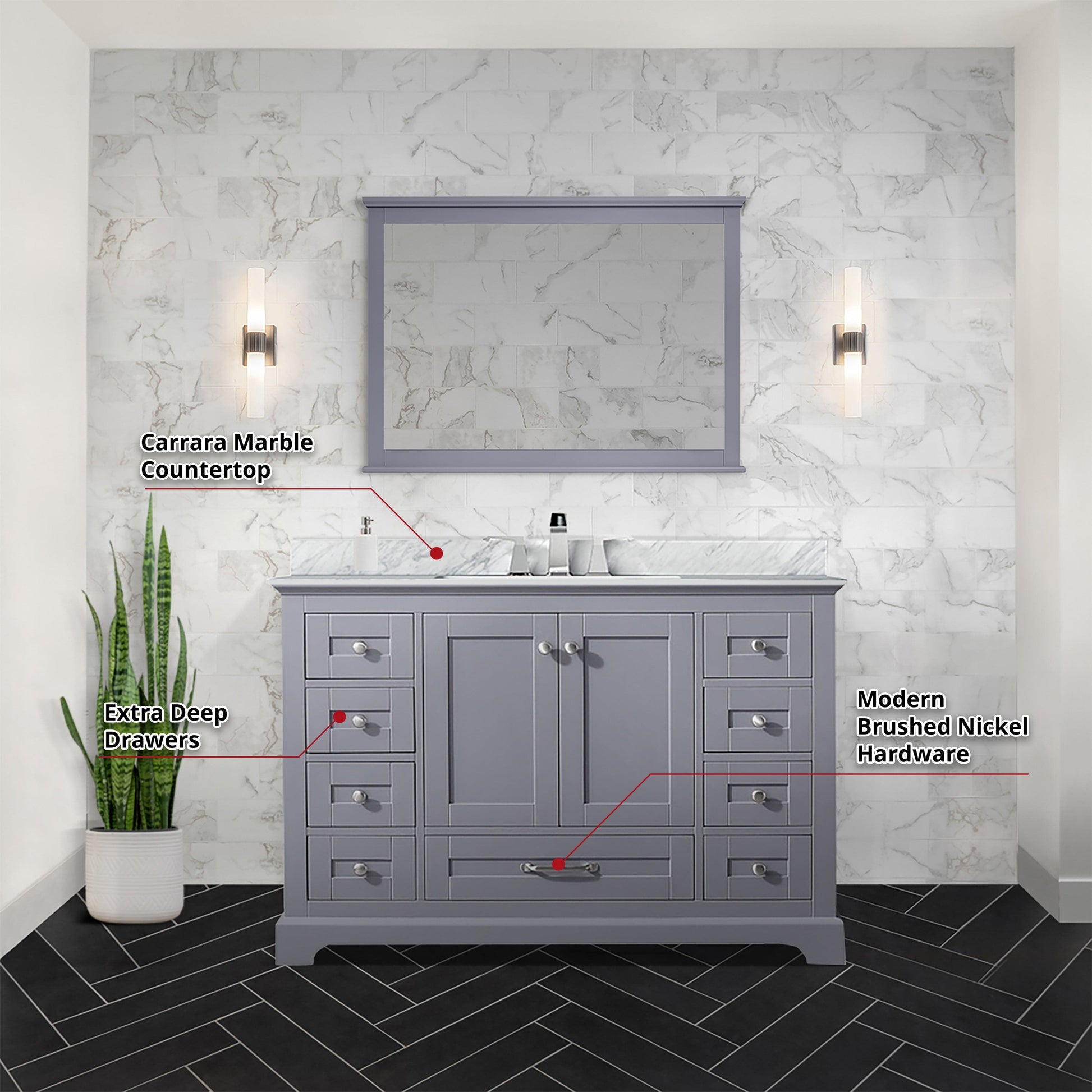 Lexora Bathroom Vanity Dukes 48 in. W x 22 Single Bath Vanity