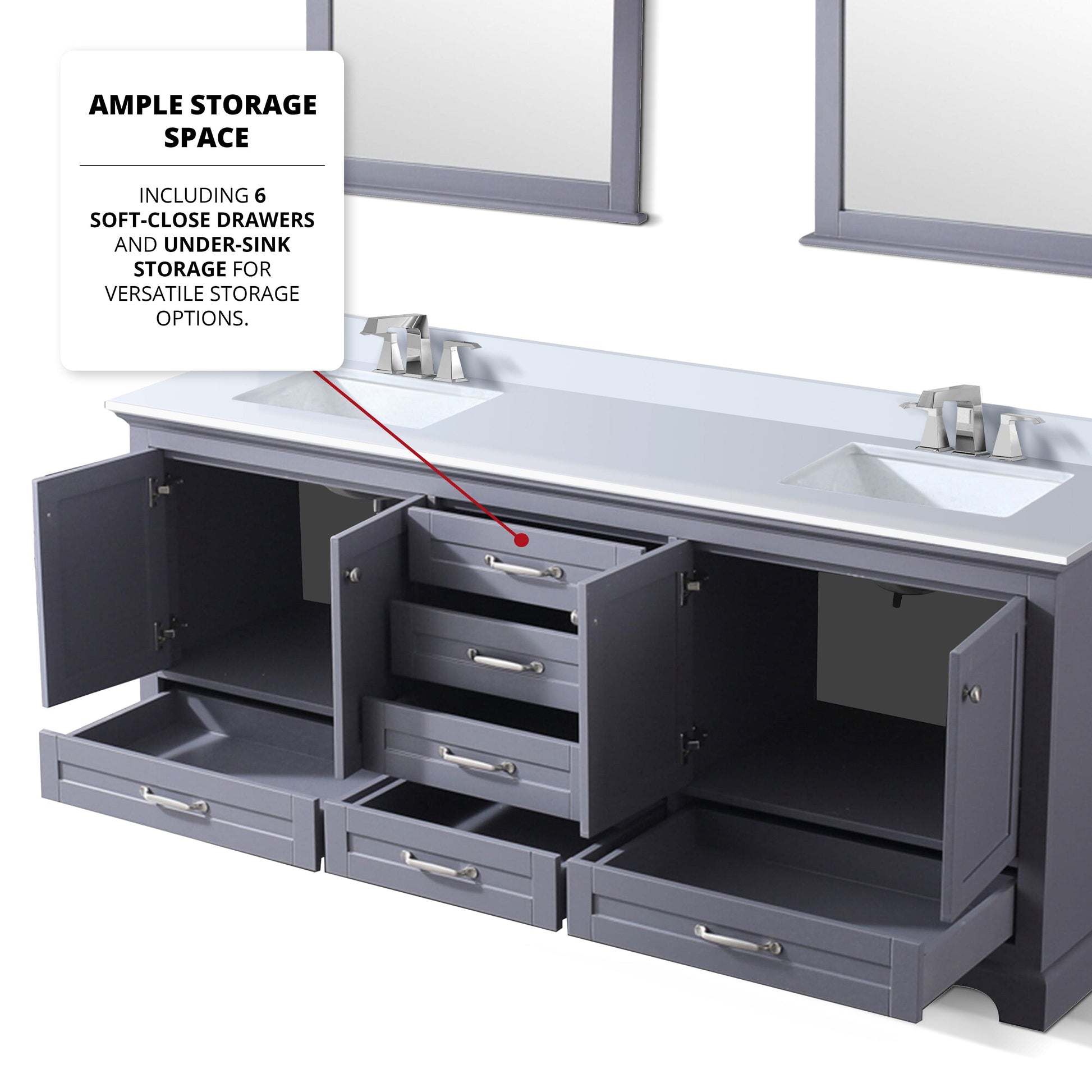 Lexora Bathroom Vanity Dukes 80" x 22" Double Bath Vanity