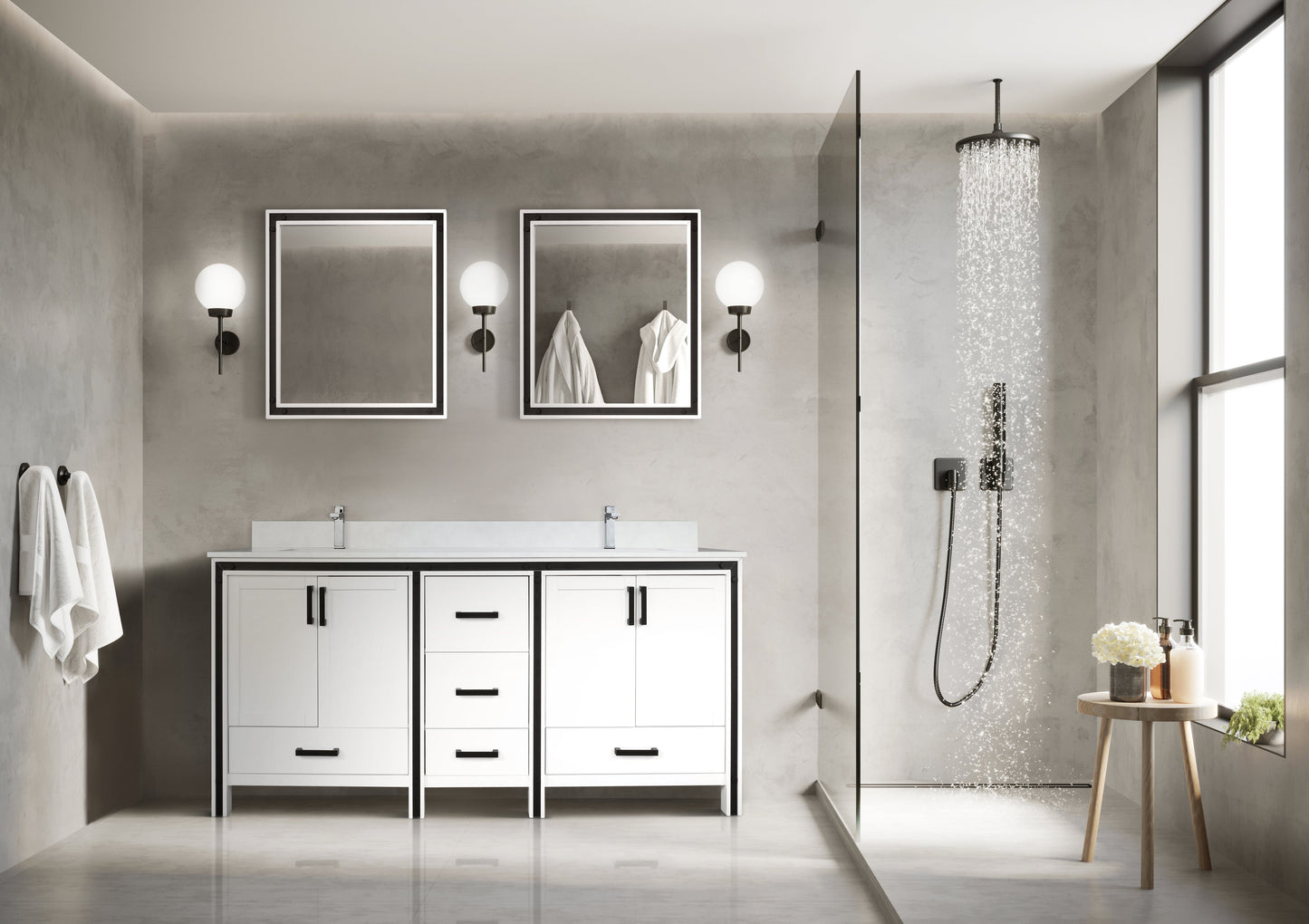 Bell + Modern Bathroom Vanity White / No Countertop / No Mirror Augustine 72" x 22" Double Bath Vanity