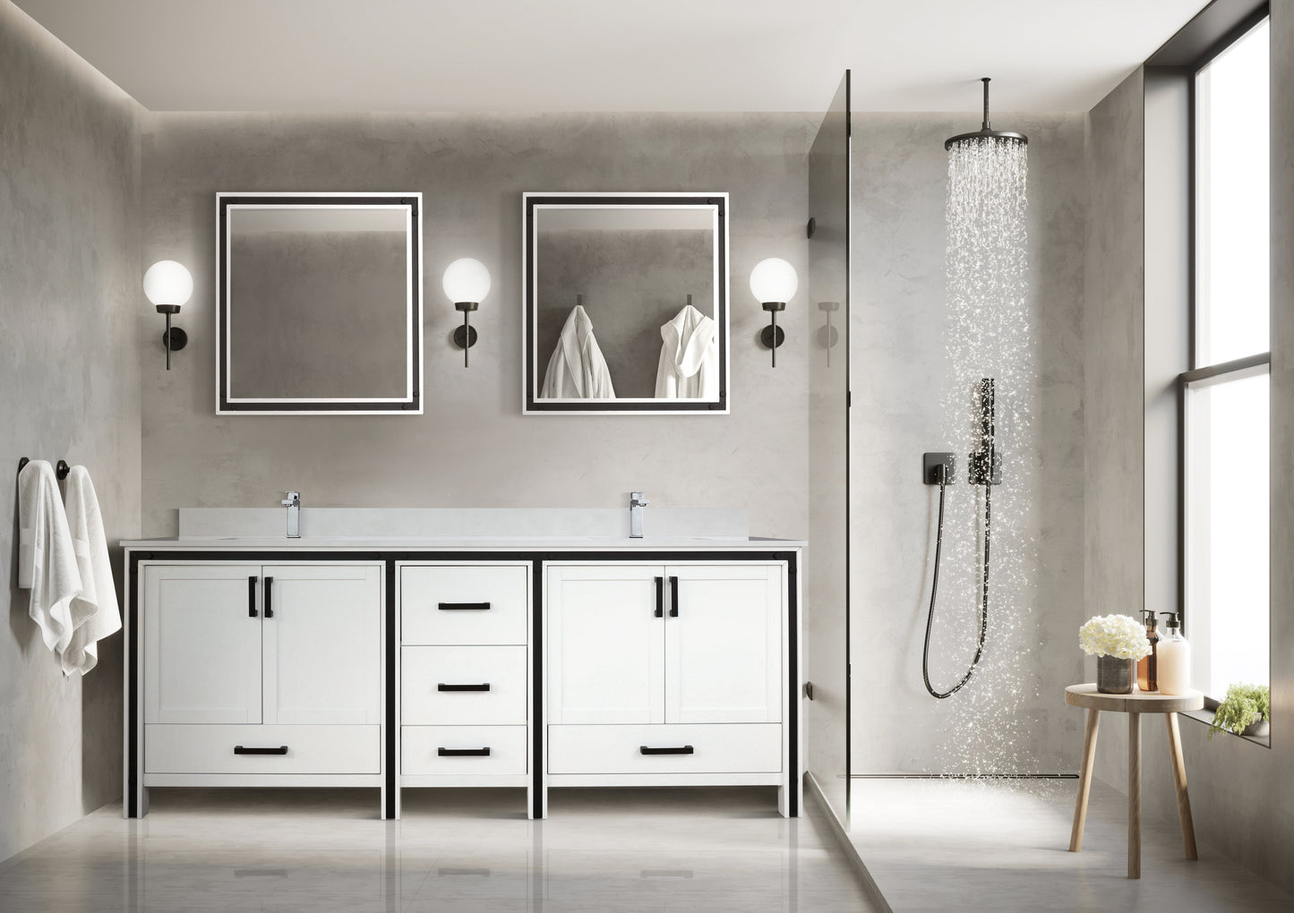 Bell + Modern Bathroom Vanity White / No Countertop / No Mirror Augustine 84" x 22" Double Bath Vanity