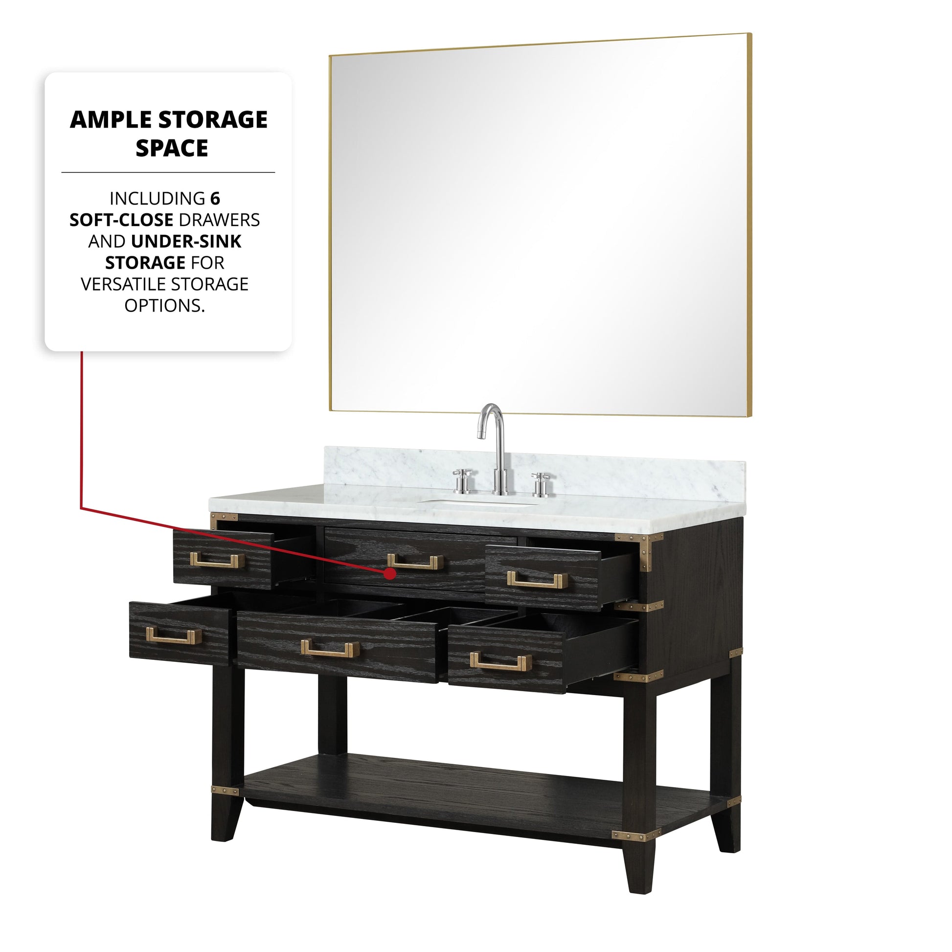 Lexora Bathroom Vanity Norwalk 48" x 22" Single Bath Vanity